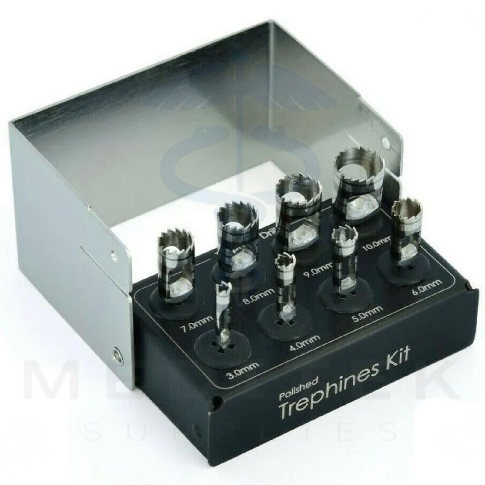 Dental Implant Trephine Drills Kit 8pcs Set Polished Surgical Surgery CE