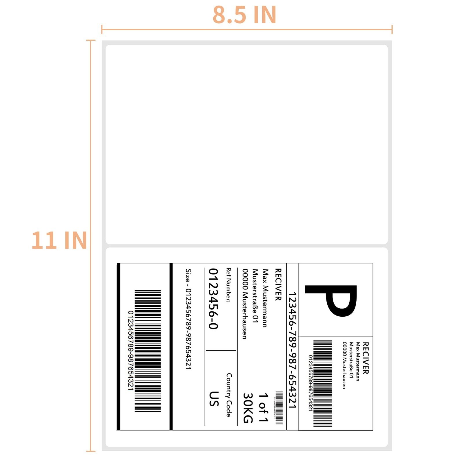 Shipping Labels with Rounded Corner, 8.27 x 5.32 Inches Half Sheet Self Adhes…