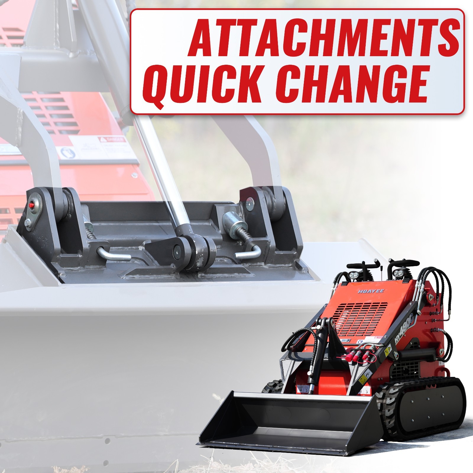 HY12C FREE SHIP/unloading Mini Excavator 1.2Ton 13.5hp Gas EPA Engine+Rake+Auger