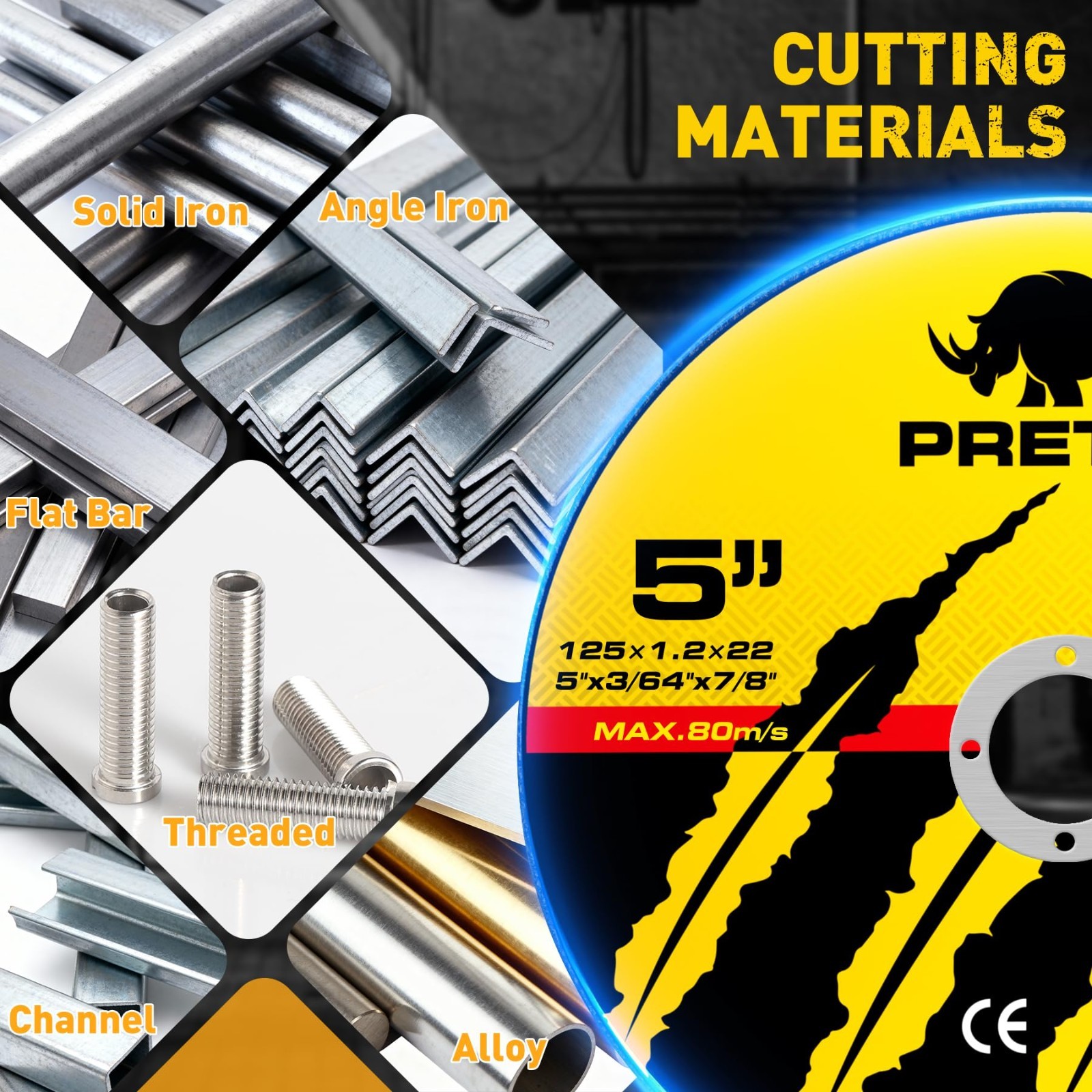 55 Pack 5″ Cut Off Wheels Metal Stainless Angle Grinder Cutting Discs 7/8″ Arbor