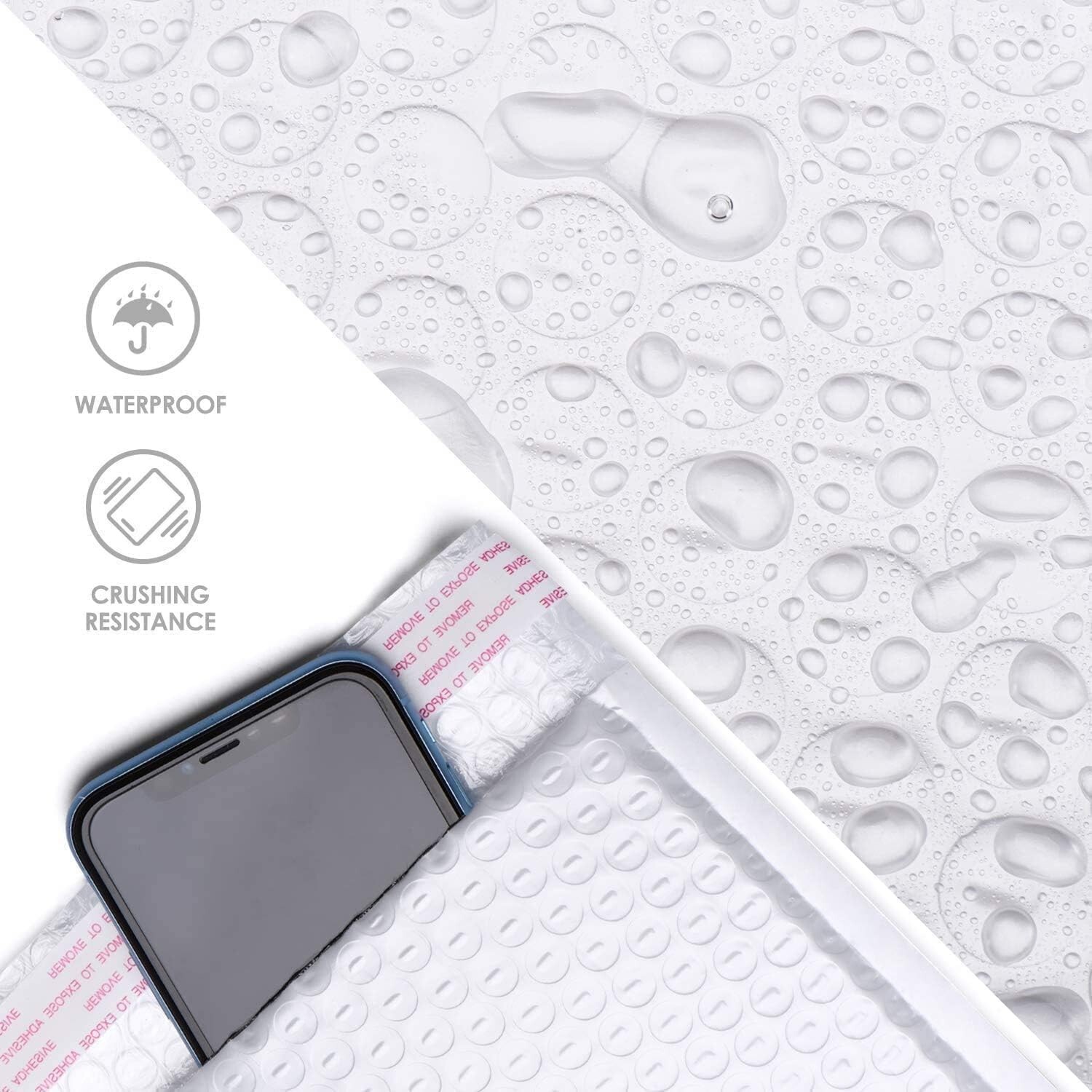 500Pcs Poly Bubble Mailers Padded Envelope Shipping Mailing Bag 8.5×12″ #2 White