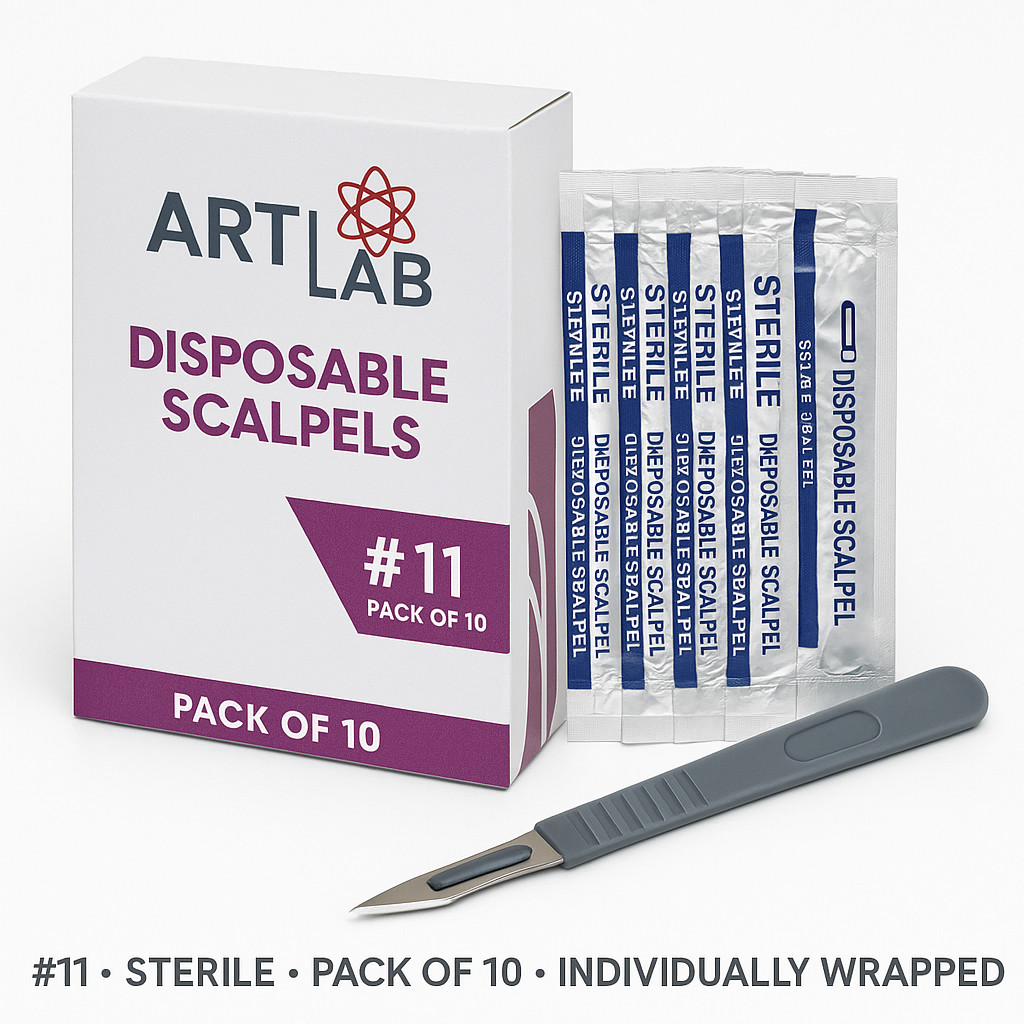 STERILE DISPOSABLE SCALPELS #11 – 10 PCS SINGLE USE-DENTAL,SURGICAL,DERMAPLANING