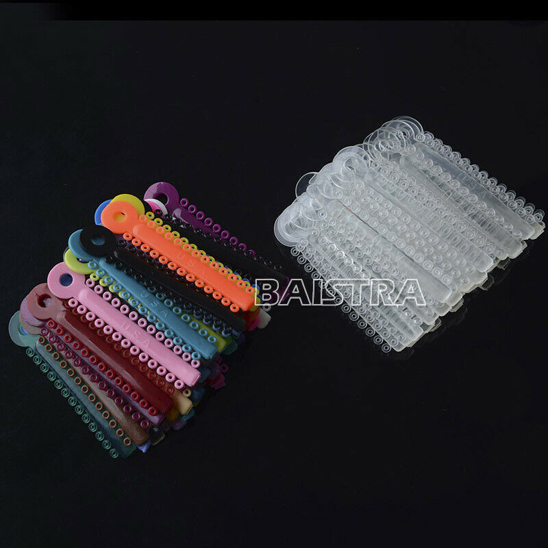 1014Pcs AZDENT Dental Orthodontic Elastic Ligature Ties Clear/Mix colors