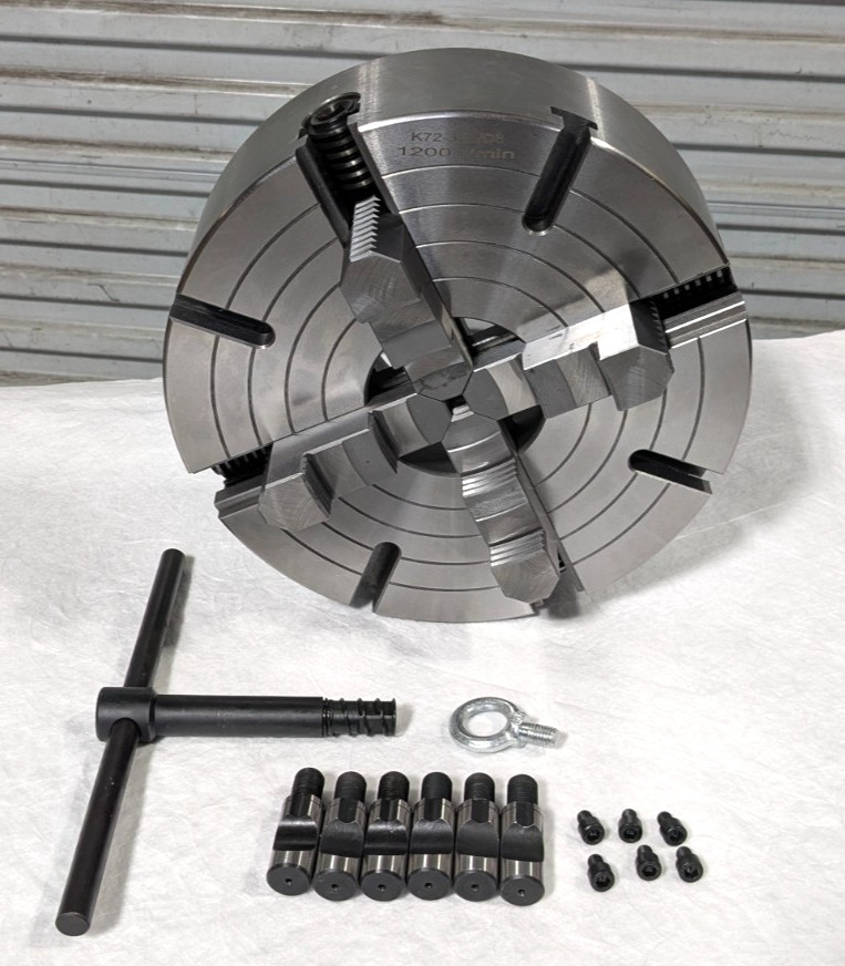 12″ Independent 4 Jaw Lathe Chuck D1-6 Mounting 3.74″ Through Hole 429-4126