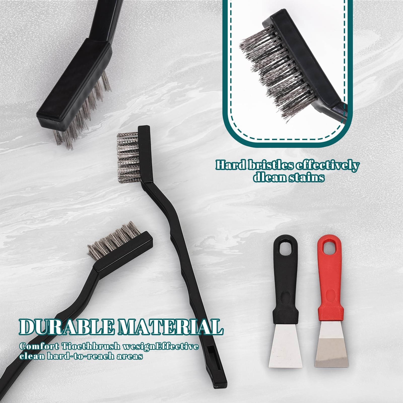 15PCS Mini Wire Brush Stainless Steel Brush Set，Masonry Brush Wire Bristle fo…