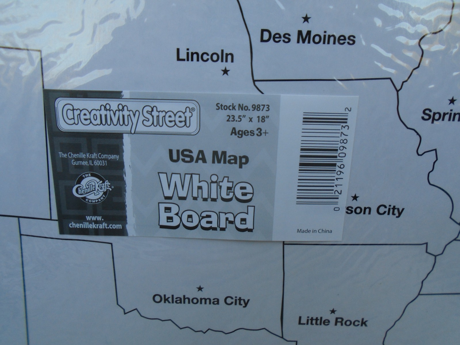 24″ x 18″ Two Sided Dry Erase US Map Board, United States Blank Map Capitals