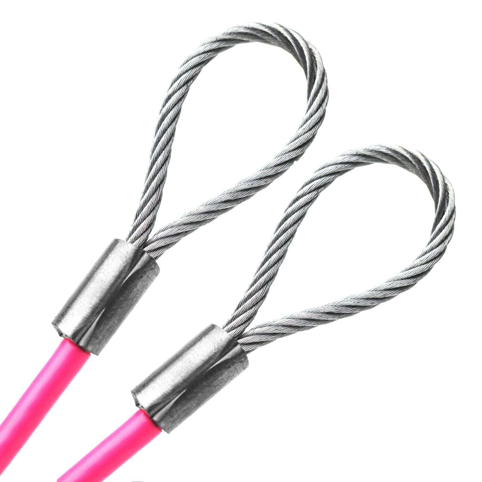 Double Looped Steel Wire Rope 1/4″ Vinyl Coated (Pink Orange Black 1ft-75ft)
