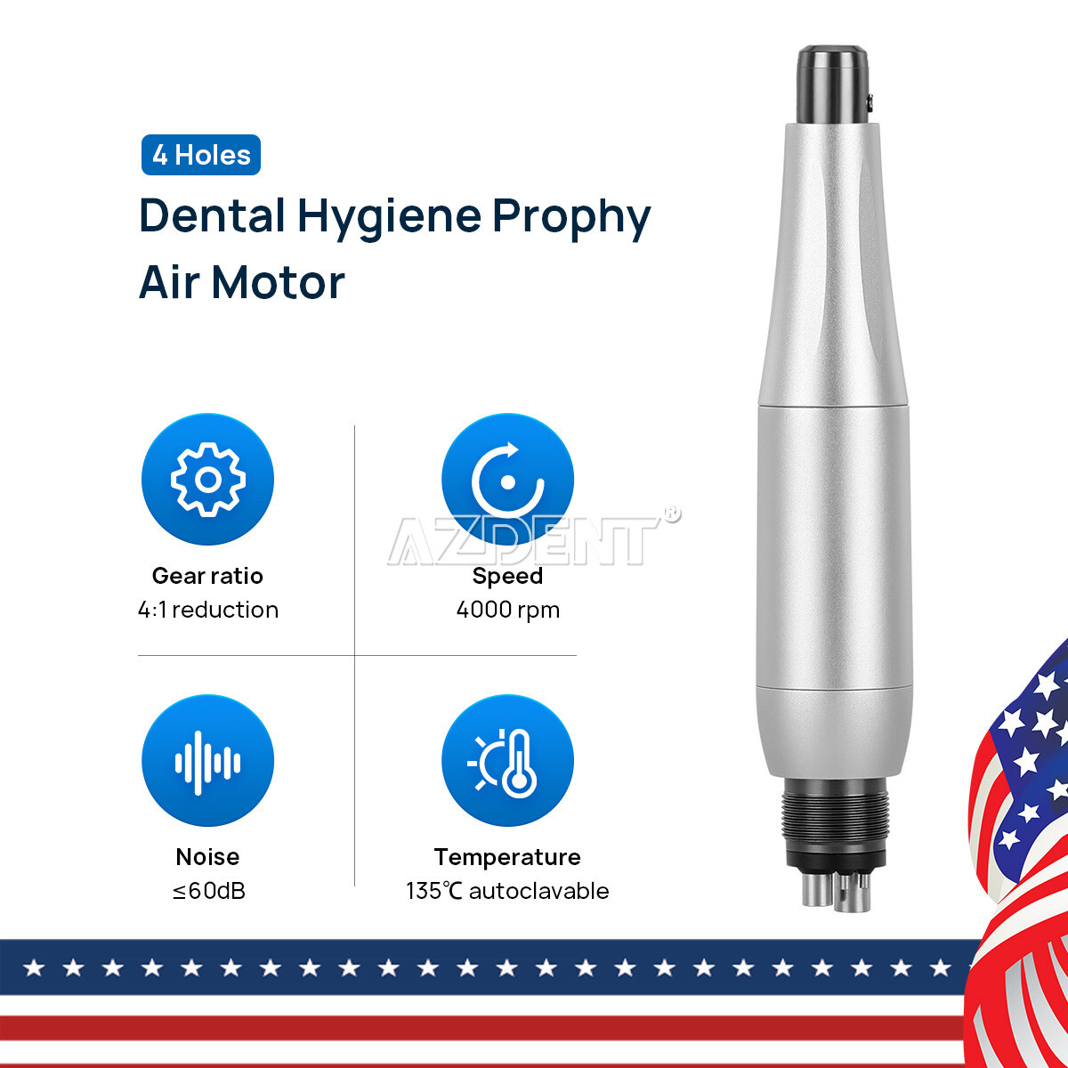 Dental Slow Low Speed Handpiece Contra Angle Straight Air Motor 2/4Holes E-type