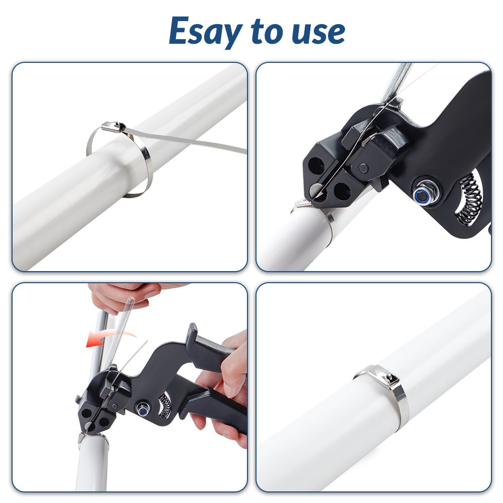 Cable Tie Tool Gun Stainless Steel Cable Tie Tool Repair W/150PCS Metal Zip Ties