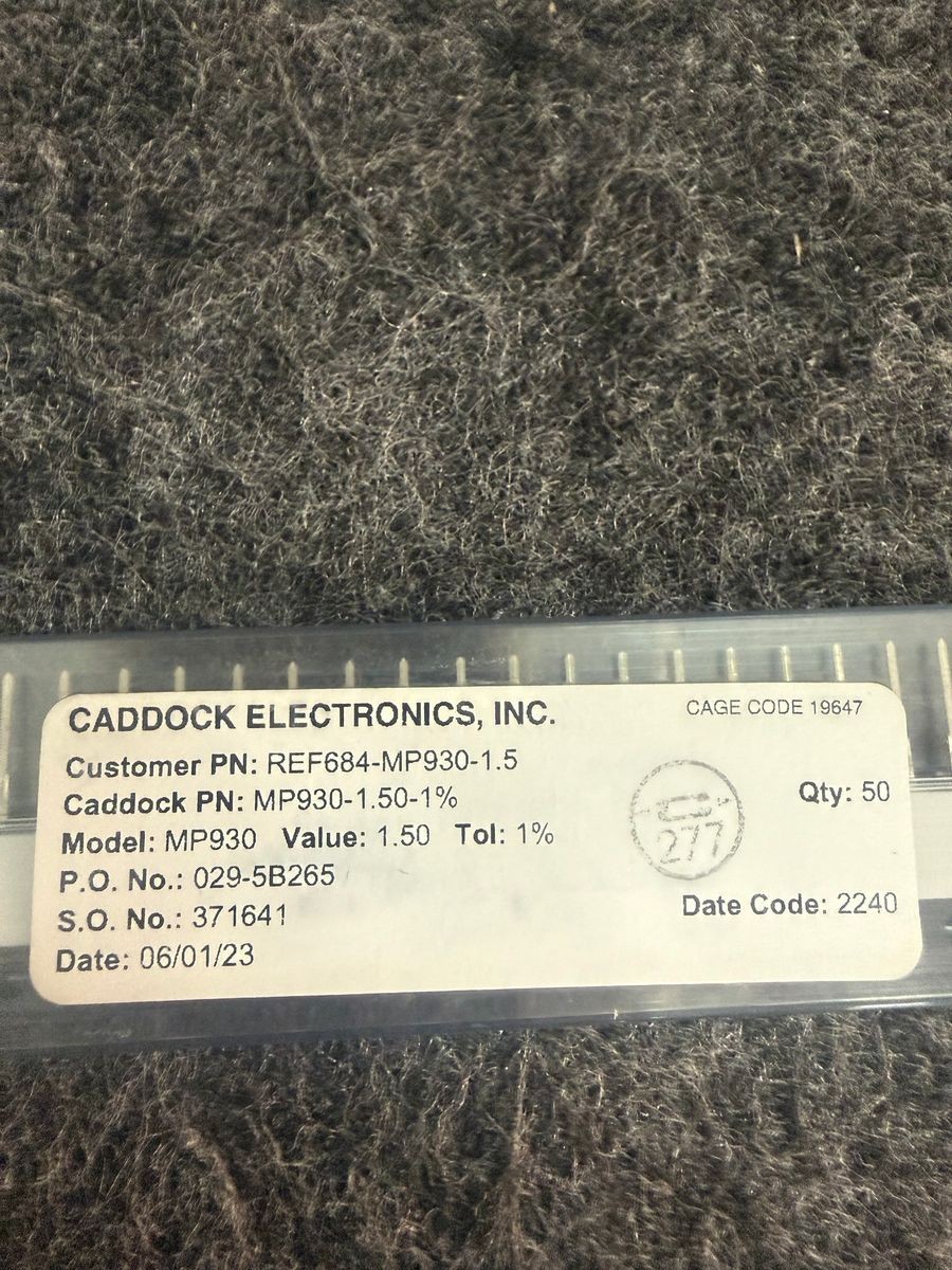 CADDOCK ELECTRONICS MP930 Power Film Resistor MP930-1.50-1%, Lot of 50