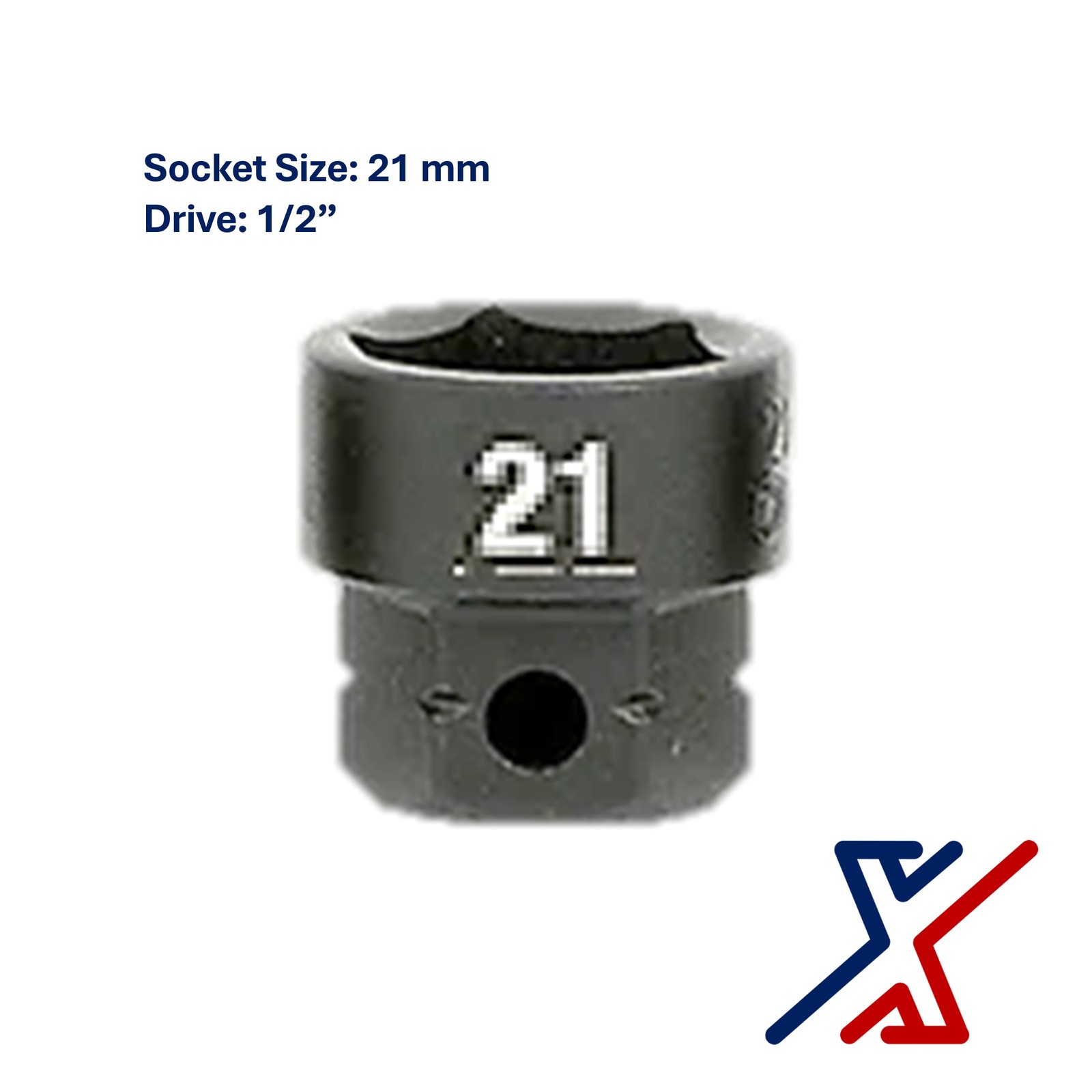 21mm. x 1/2″ Drive Nano Socket / Stuby Socket by X1 Tools