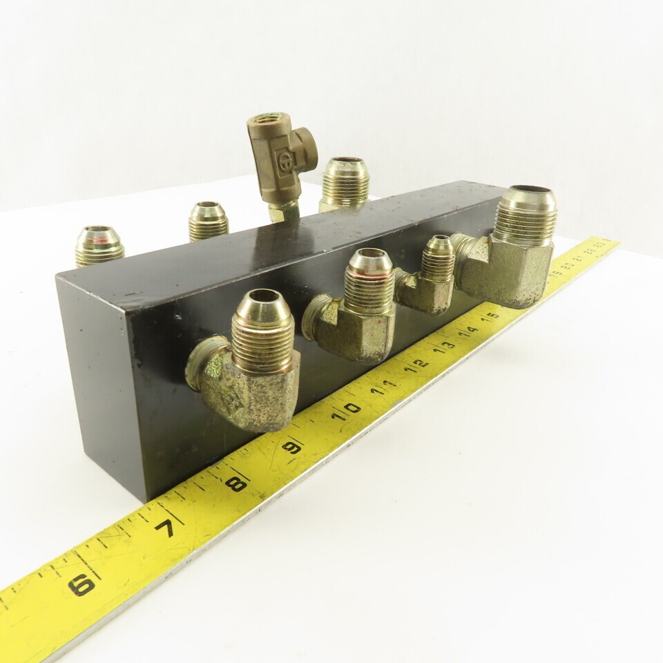 10 Port Parallel Hydraulic Manifold 3/4″ 1/4″ 3/8″ NPT Ports