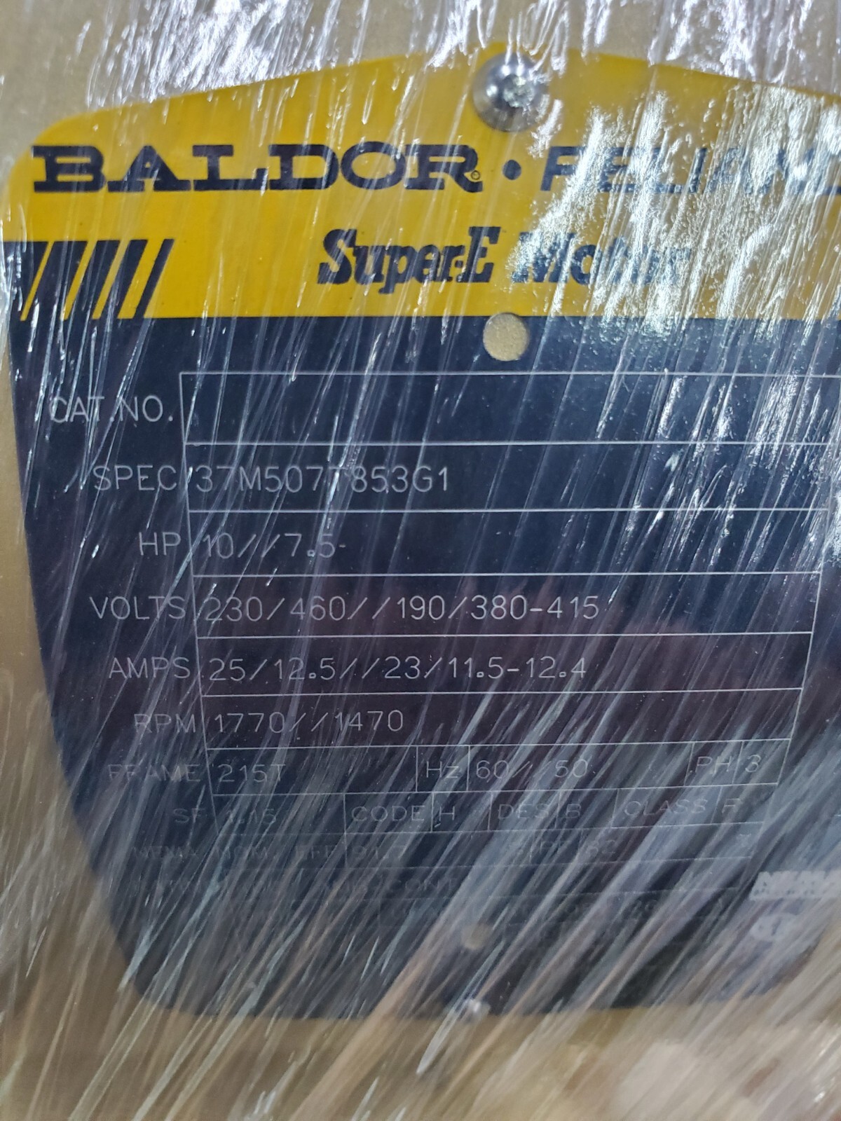 Baldor Electric Motor 10 HP, 230/460V, 1770 RPM, 215T, (Compare to EM3313T)
