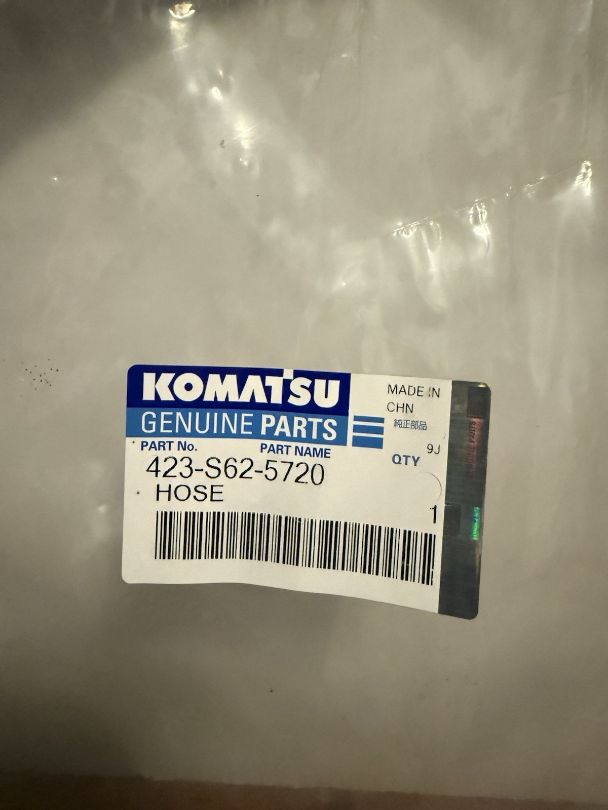 Komatsu Genuine Part 423-S62-5720 Hose