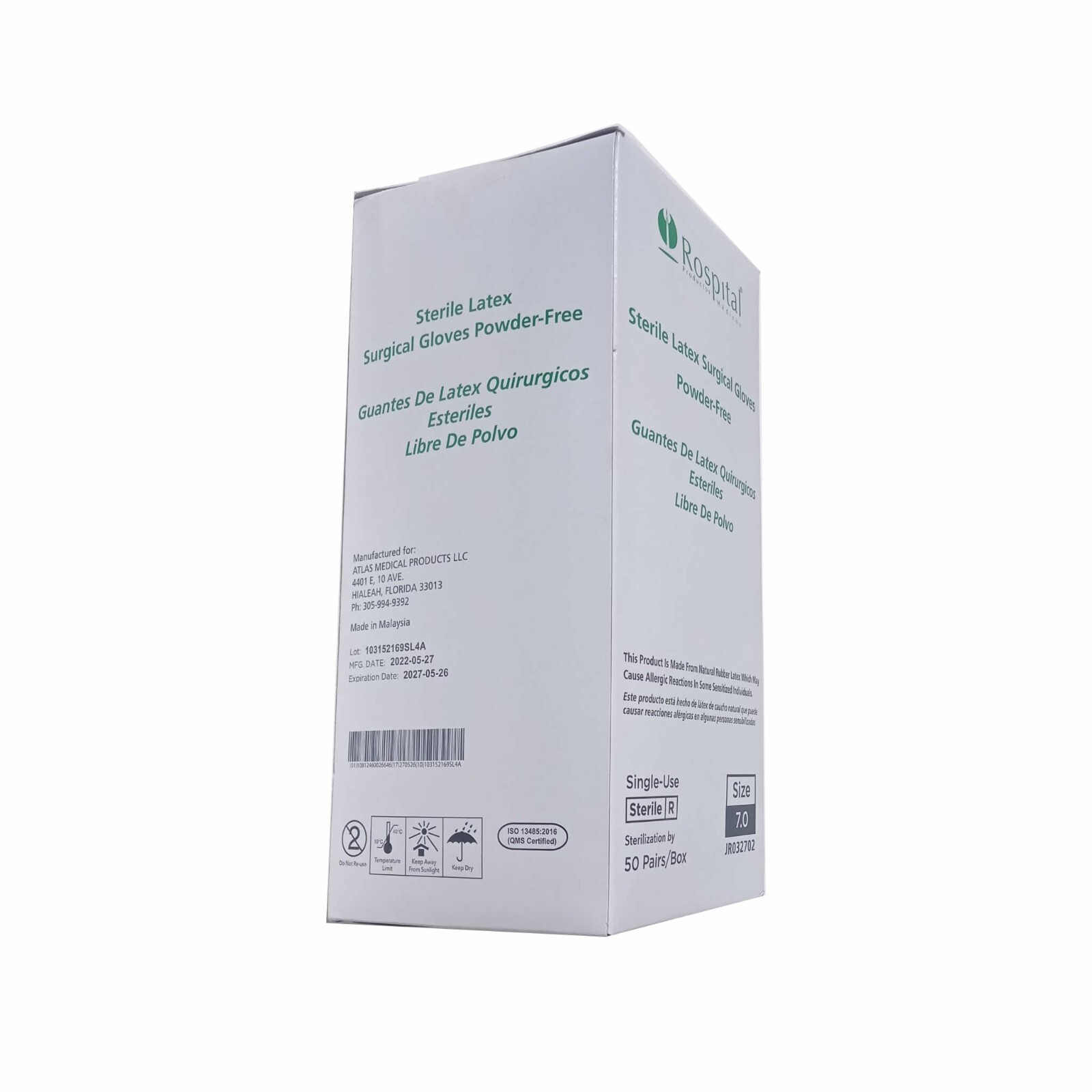 Sterile Latex Surgical Gloves Powder-Free 6.0 to 8.5 (50/400 pcs) from Malaysia