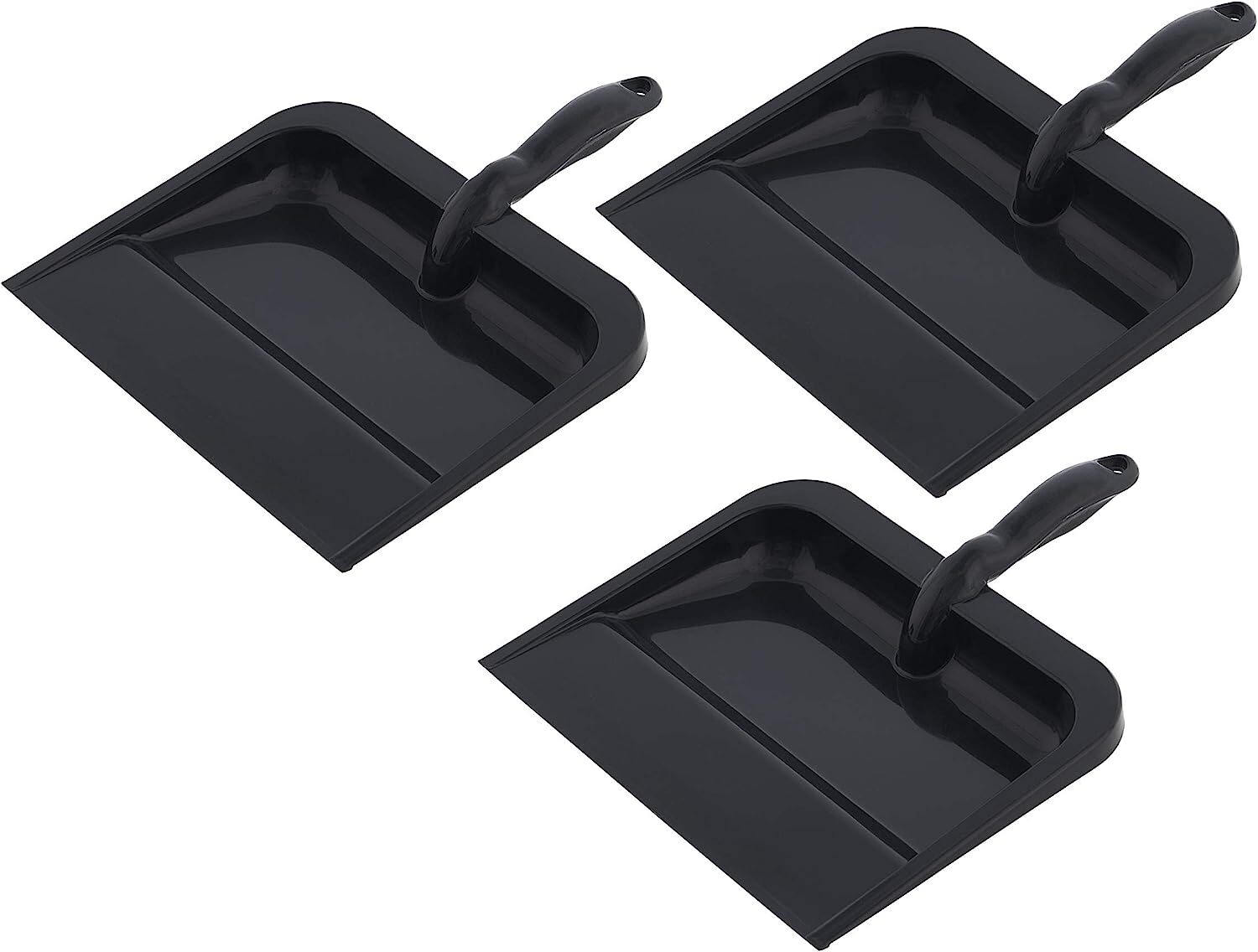 Superio Heavy Duty Durable Plastic Dustpan, for Indoor and Outdoor Use, Black.