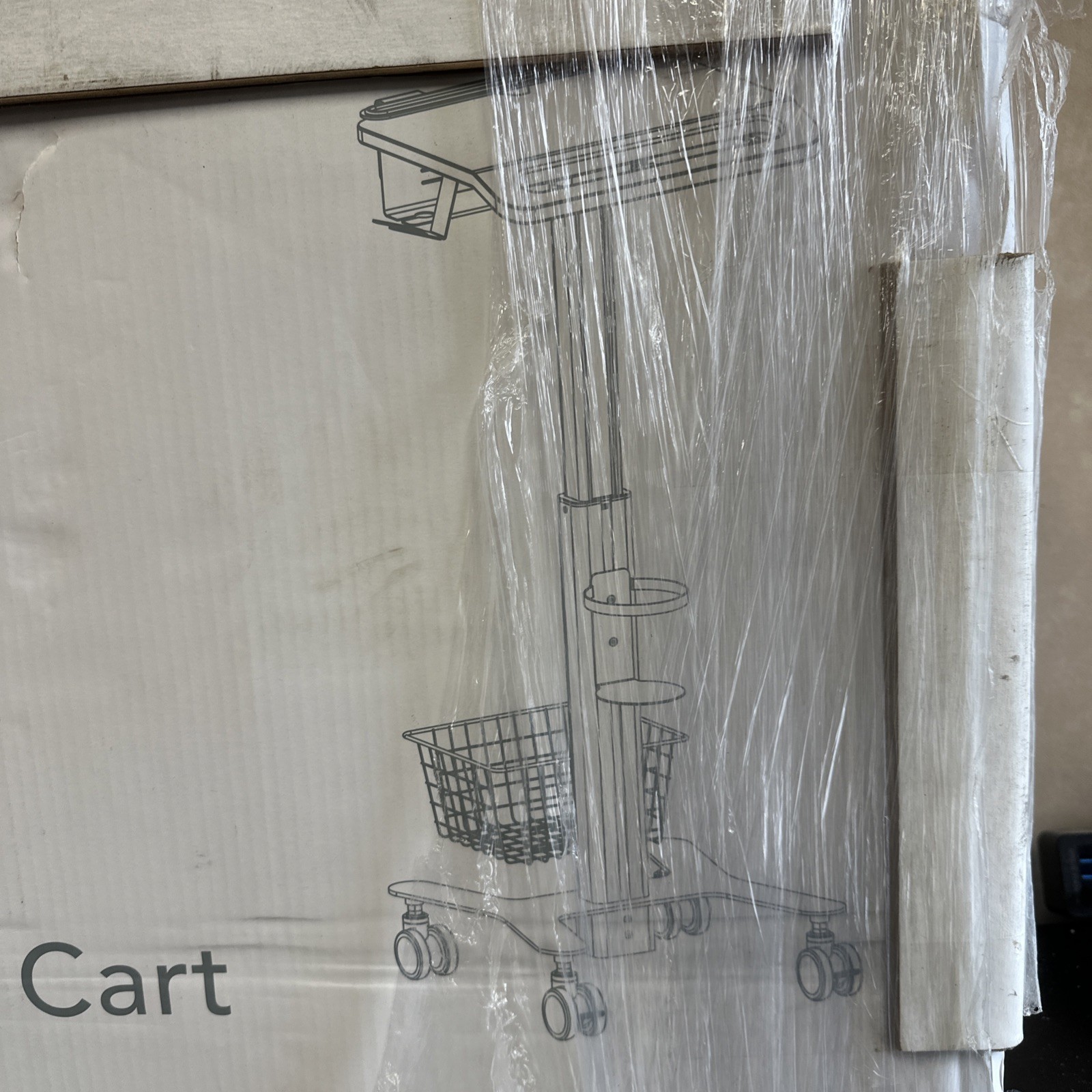 Mount-It! MedHub Height Adjustable Mobile Laptop Cart with Anti-Theft Bar