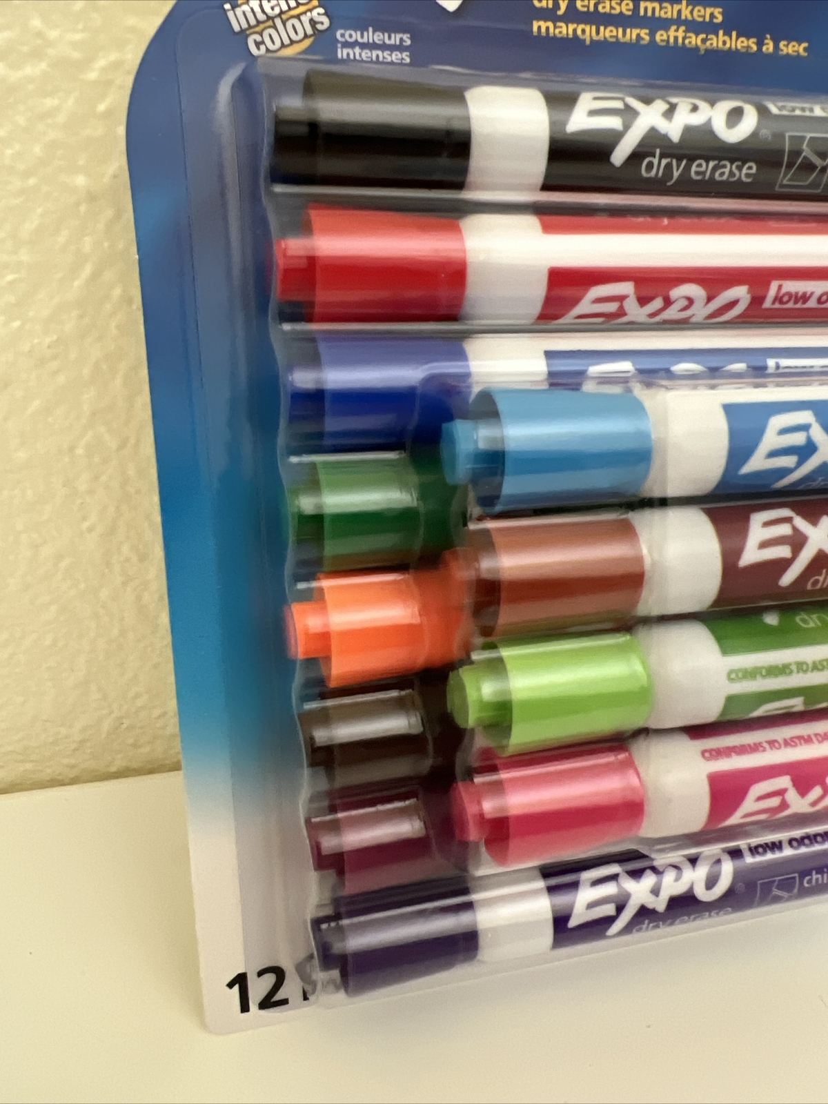 EXPO 12Count Low-Odor Dry Erase Markers Chisel Tip Assorted Colors