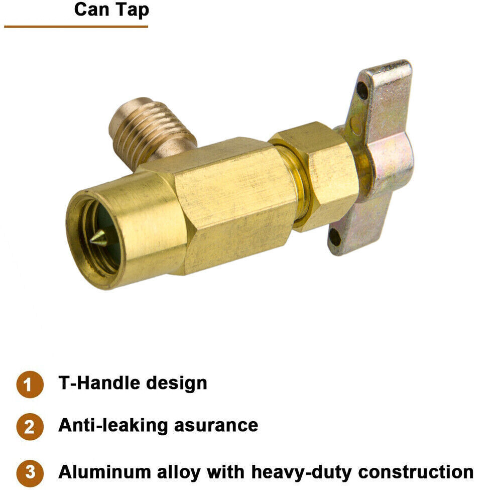 Self-Sealing A/C AC Can Tap Freon Puncture Style Tapper Adapter Dispensing Valve