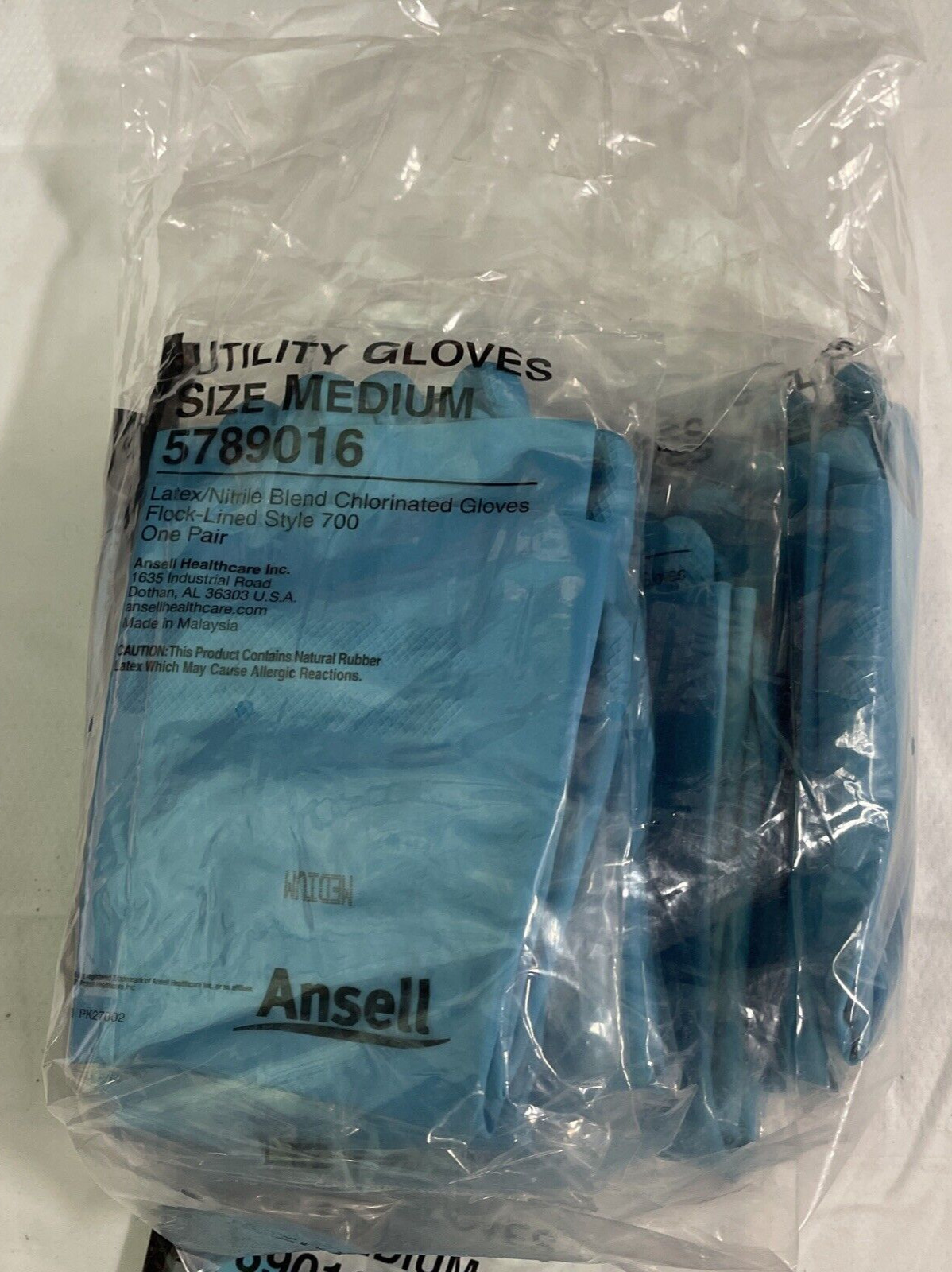 ANSELL Utility Gloves Sz Medium Latex-Nitrile Chlorinated Flock Lined 12 Pair
