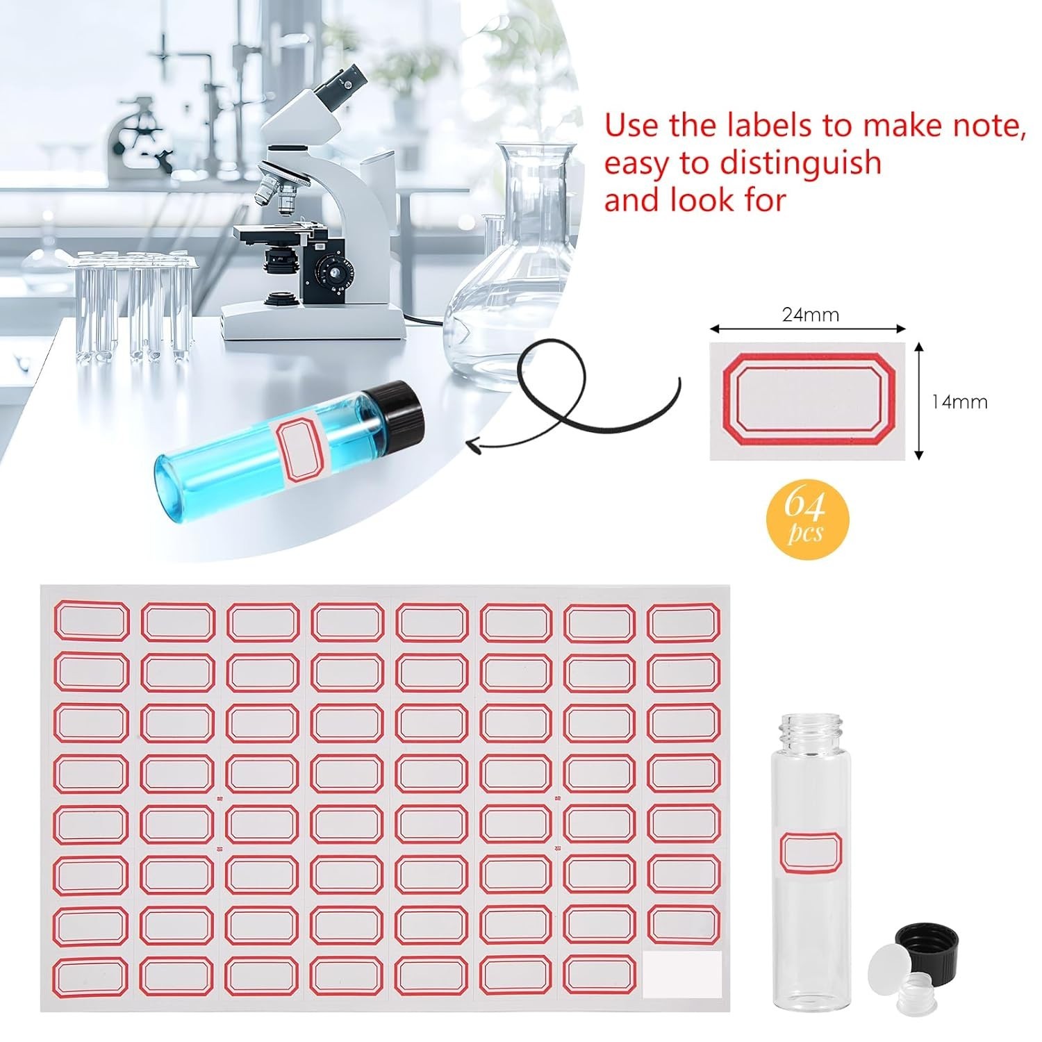Durable 20ml Borosilicate Glass Vials – Leak-Proof with Caps & Stoppers (12PCS)
