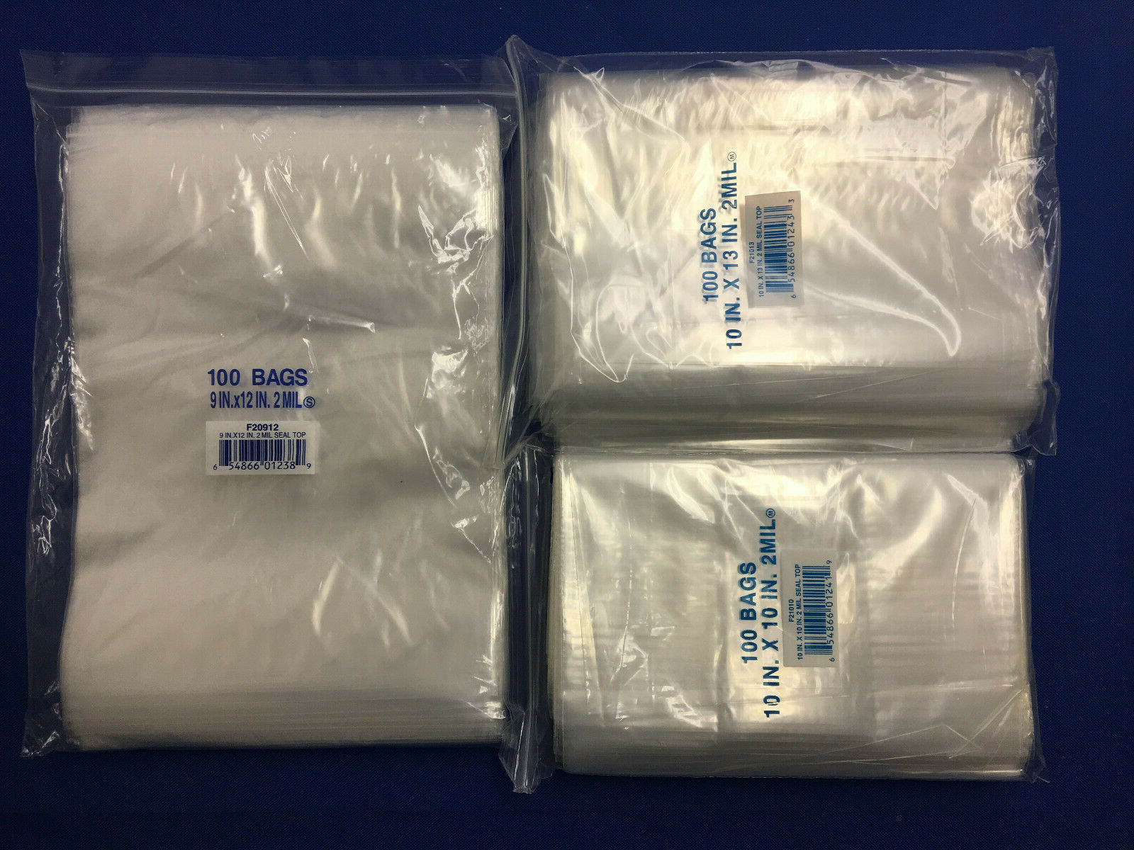 Clear 2MIL Zipper Zip-Lock Seal Top Reclosable Resealable Poly Bags 2 Mil 2-MIL