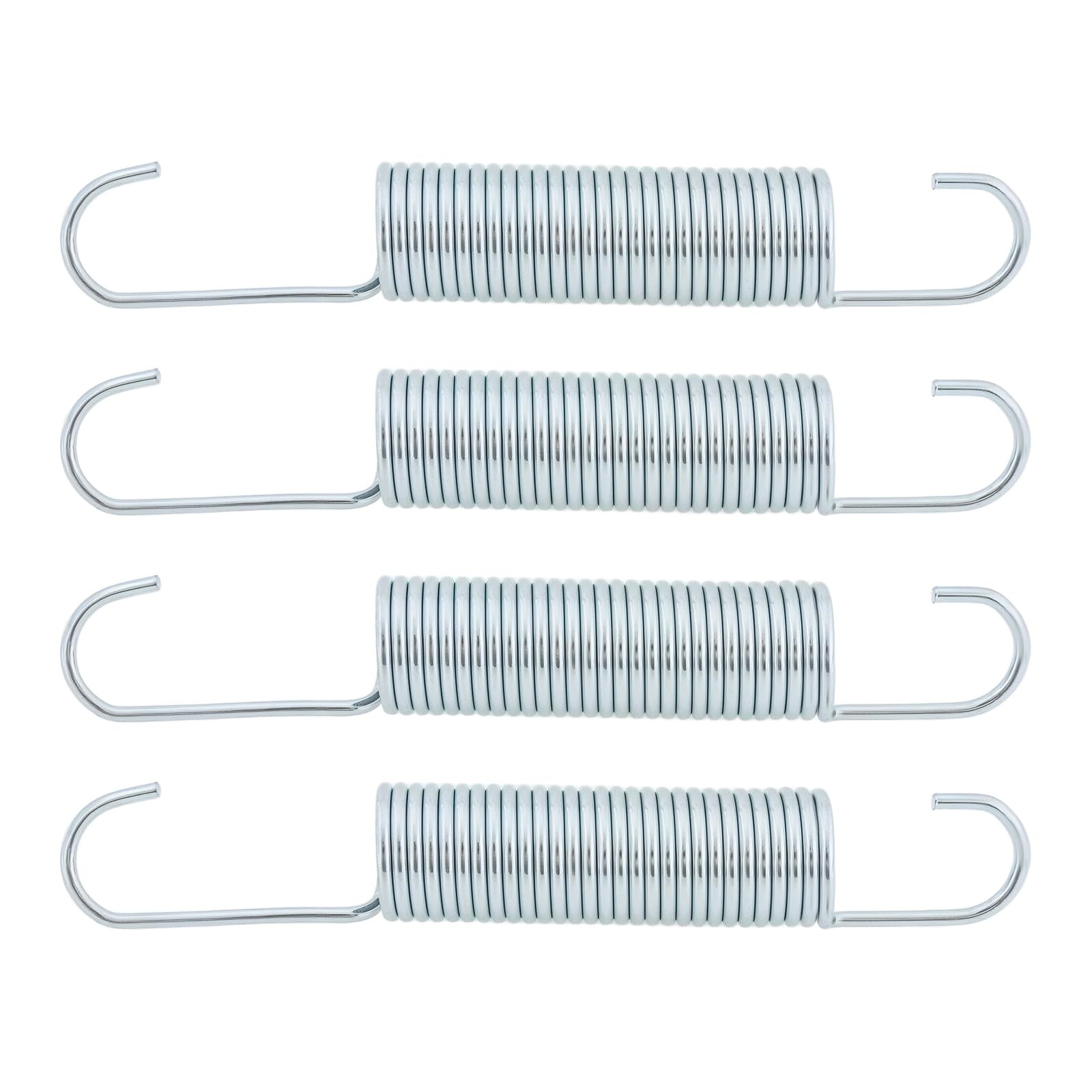 4 PCS 125x18x2mm Recliner Springs Galvanized Steel Dual Hook Tension Springs