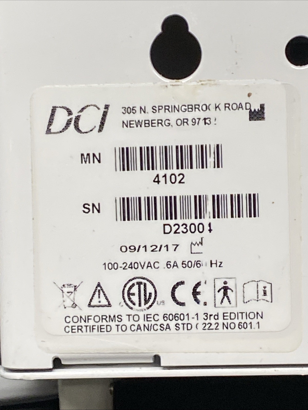 DCI DCI II Edge Manual Unit 4102 Dental Pre Owned Y2