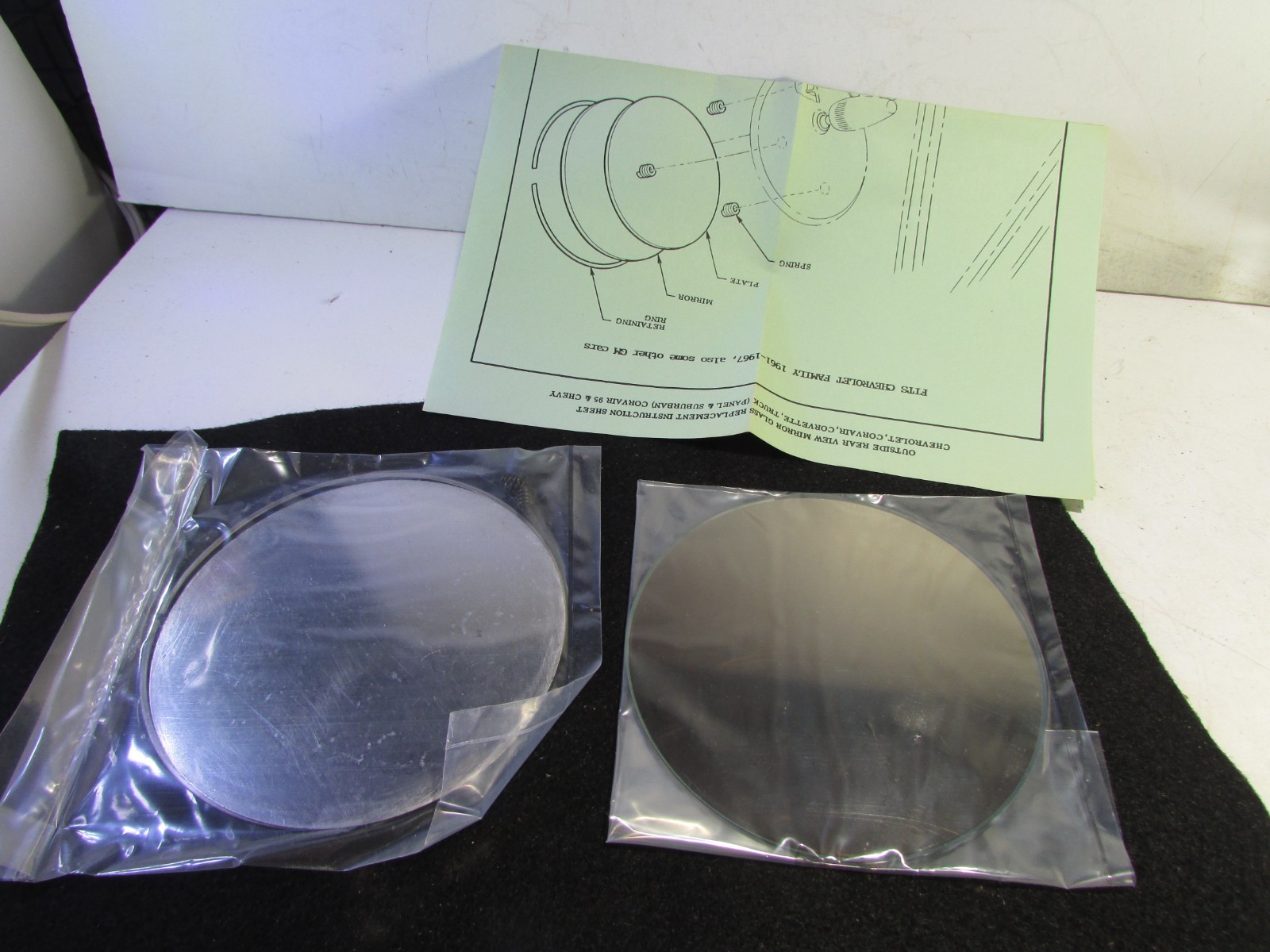 NORS Vintage Side Door Mirror Glass Repair Kit for 1961-1967 Chevrolet