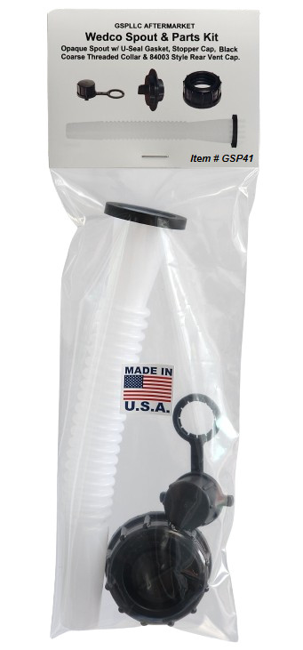 GAS SPOUT & PARTS KIT for WEDCO cans Spout_Stopper_Collar_84003 Replica Vent Cap