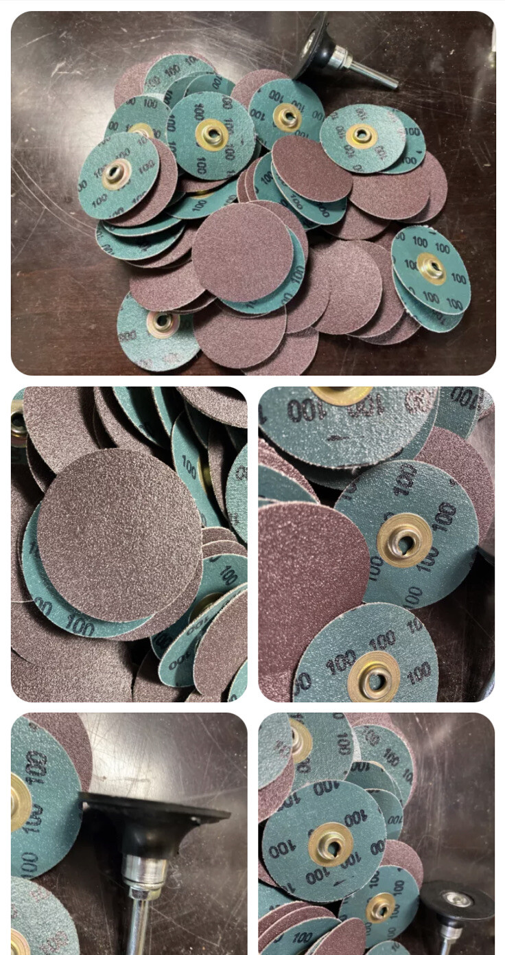 100 DISC LOT 3M Roloc Abrasive Sanding Die Grinder Discs 2″ 100 Grit w/ mandrel