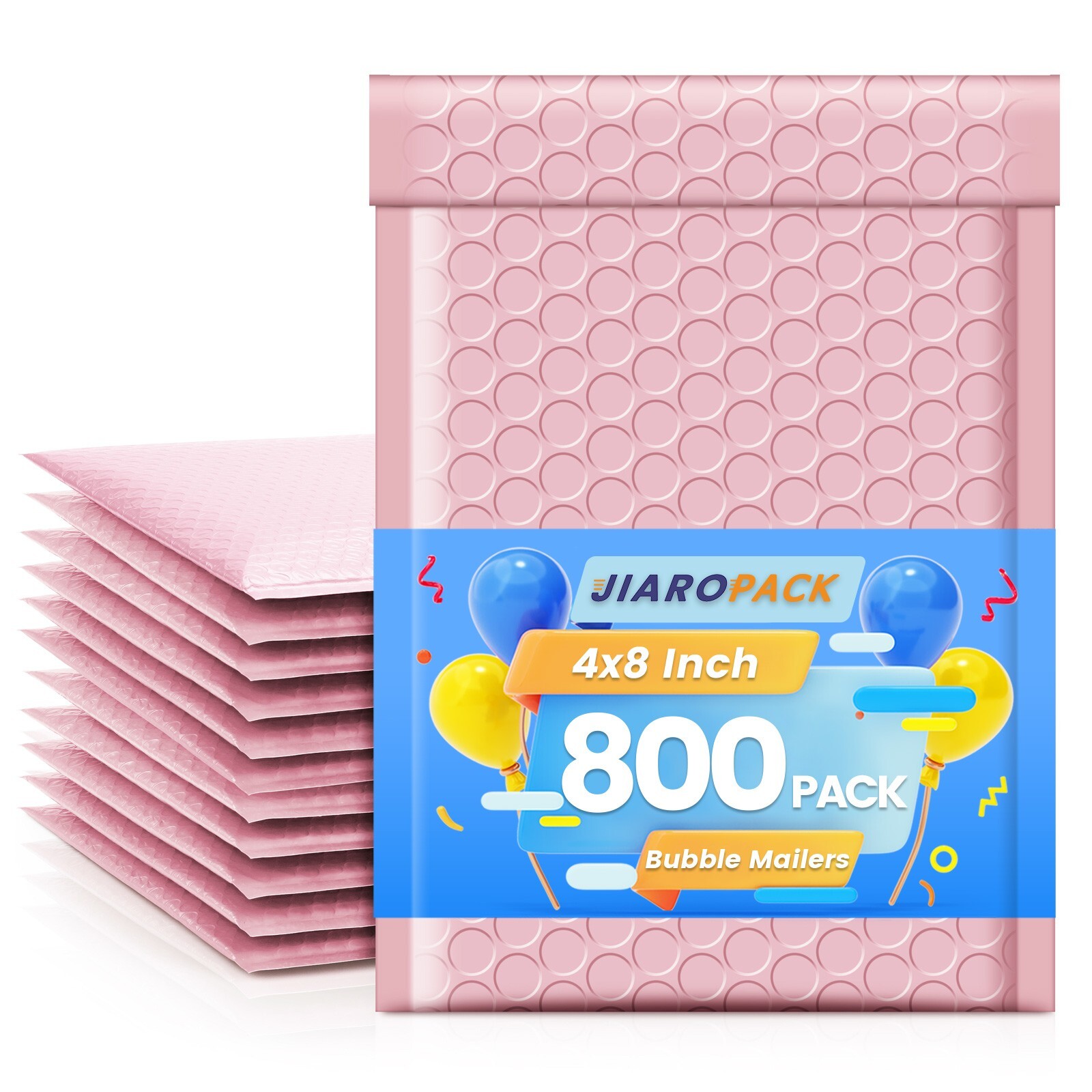 800pcs 4×8 Small Poly Bubble Mailers Padded Envelopes Bags 4×7 Light Pink #000