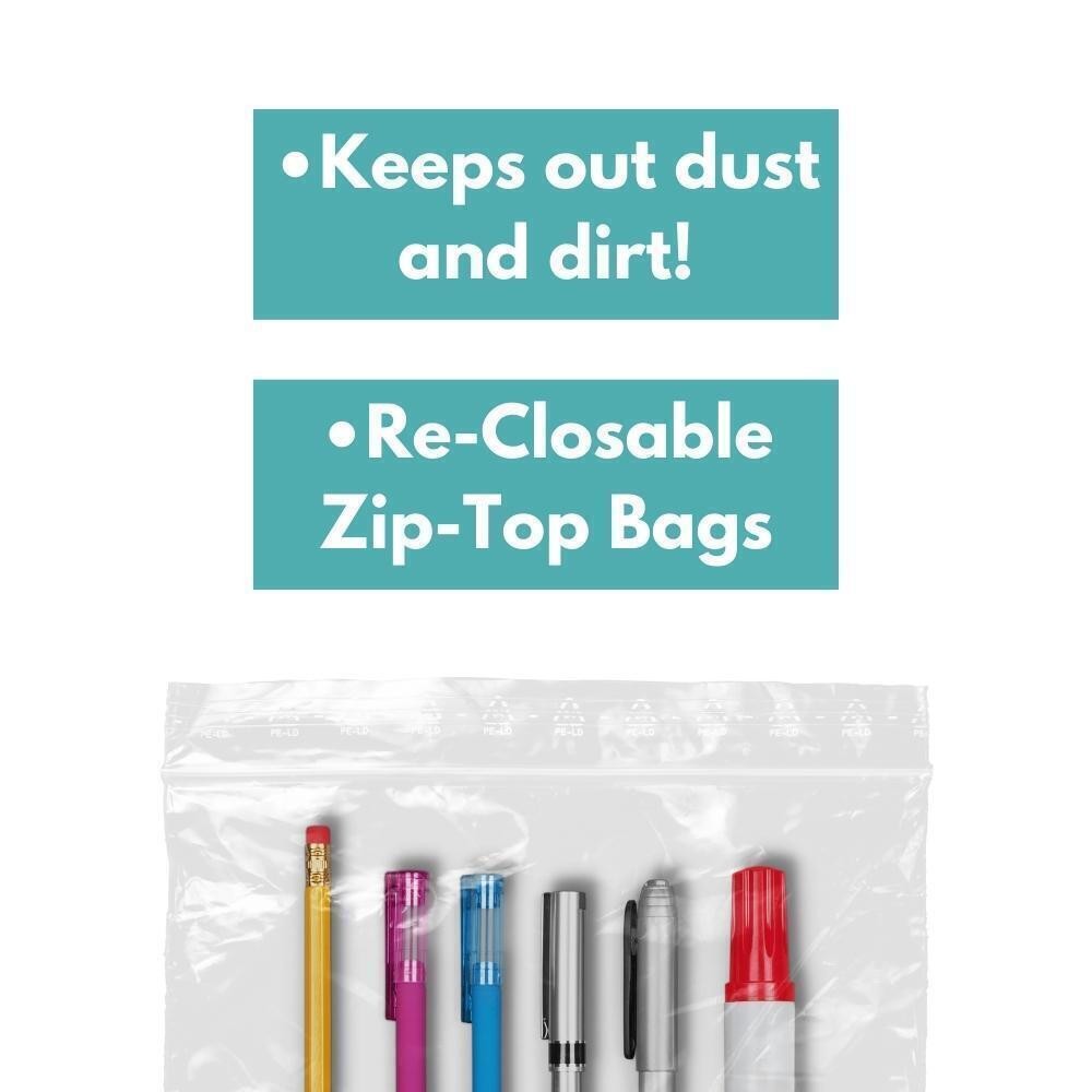 1000 Reloc Zippit Bags 2″ x 4″ Clear 2mil Reclosable Poly Baggies 1,000 Pcs 2×4