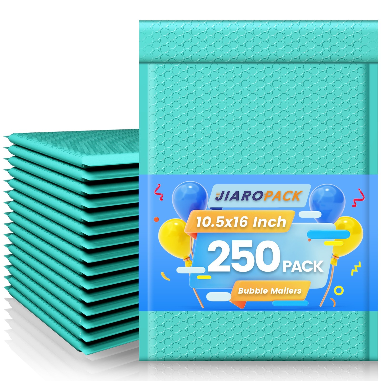 250pc Large Bubble Mailers 10.5×16 Padded Envelopes 10.5×15 Poly Bubble Bag Teal