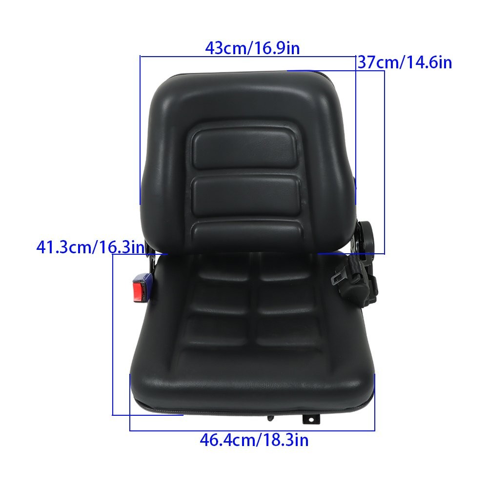 Universal Adjustable Forklift Tractor Seat Suspension Seat w/Safety Belt