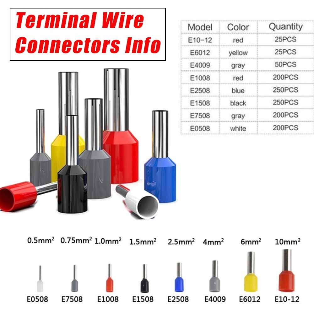 Ferrule Crimping Tool Kit AWG 23-7 Self-Adjustable Ferrel Crimper Kit W/ 1200Pcs