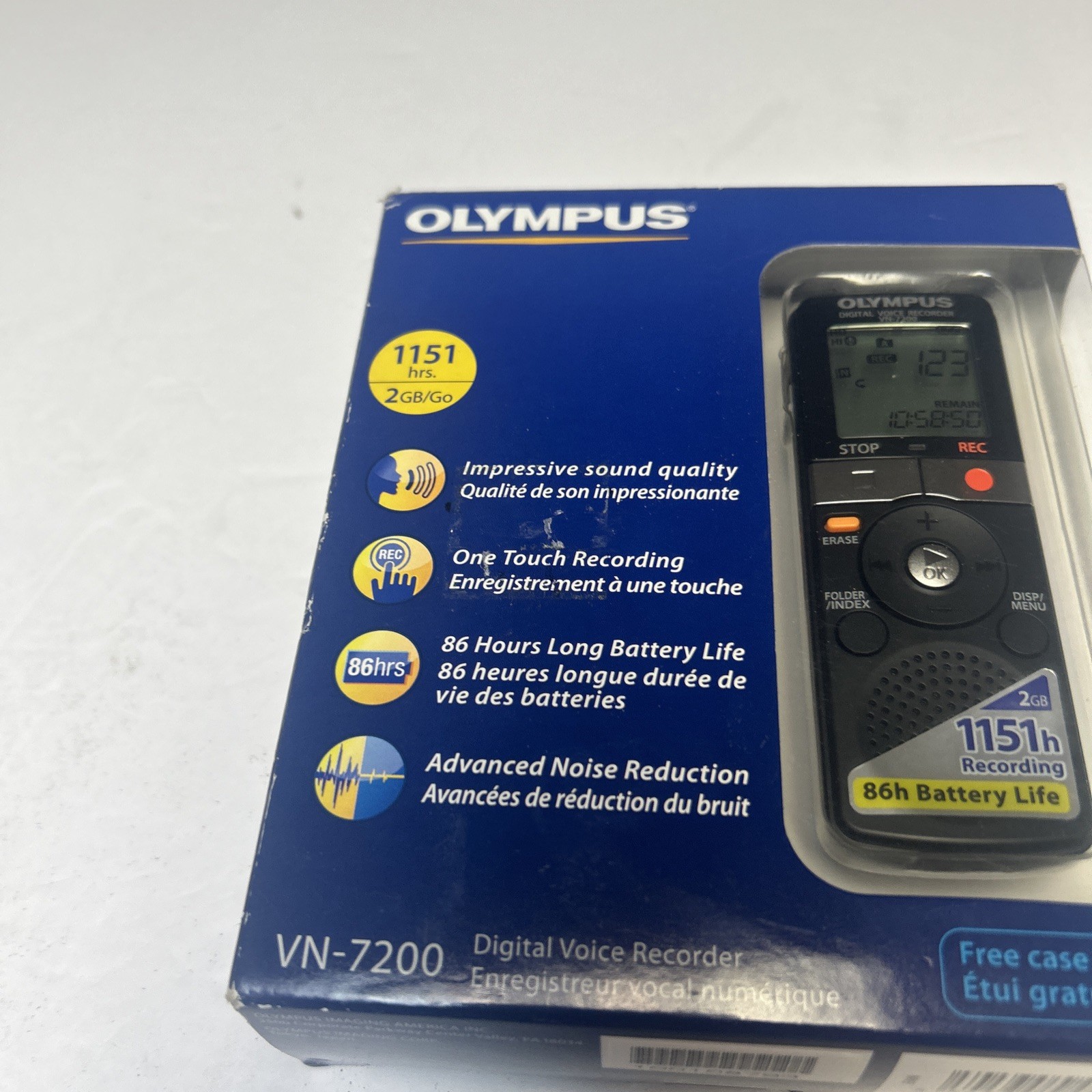 NEW Olympus VN-7200 Digital Voice Recorder 1100hrs 2GB Memo Smart Notetaking NOB