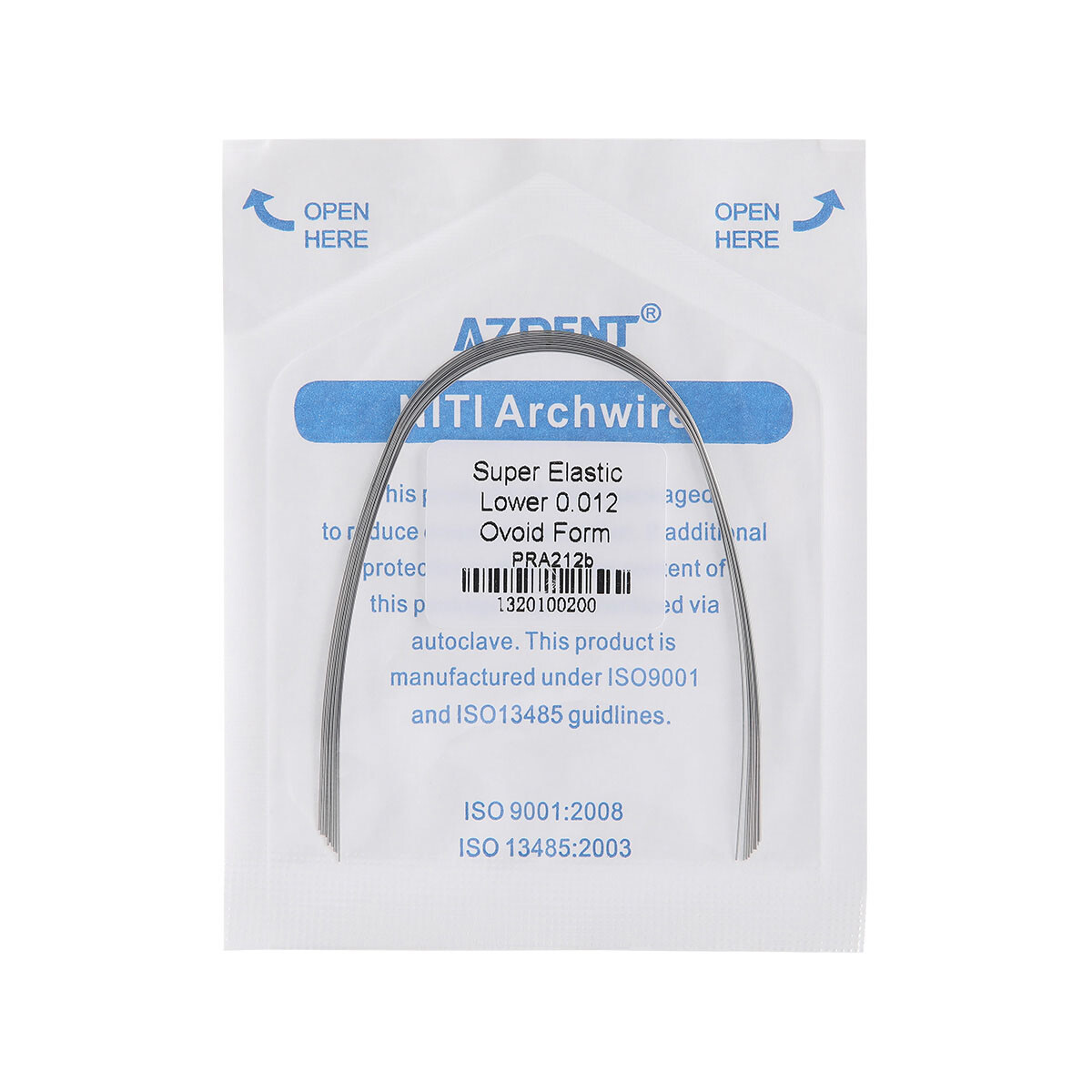 10X AZDENT Dental Ortho Round Arch Wires Super Elastic Niti 012-020 Upper/Lower