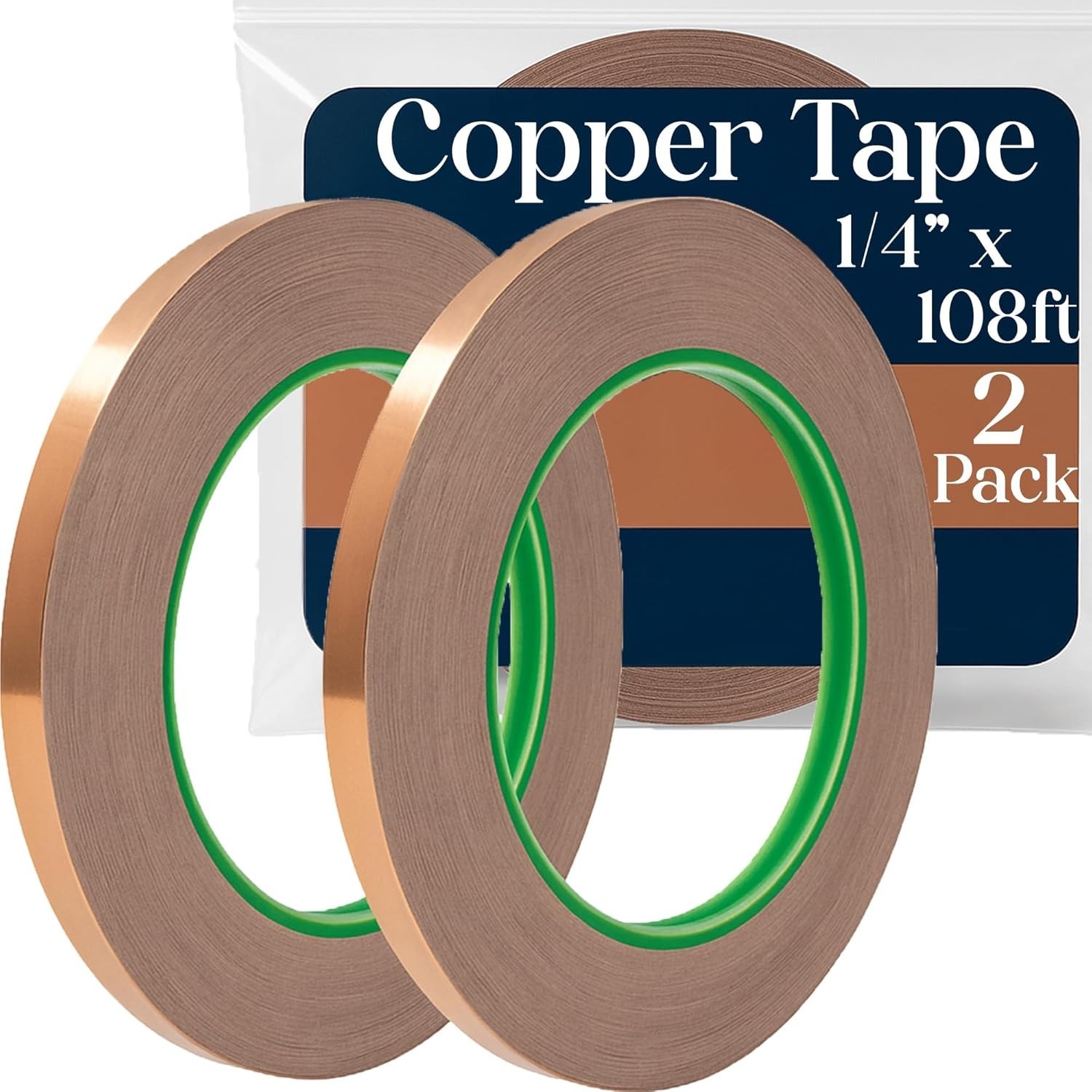 Professional 1/4″ x 108ft Copper Tape for Crafts, EMI Shielding & Slug Control