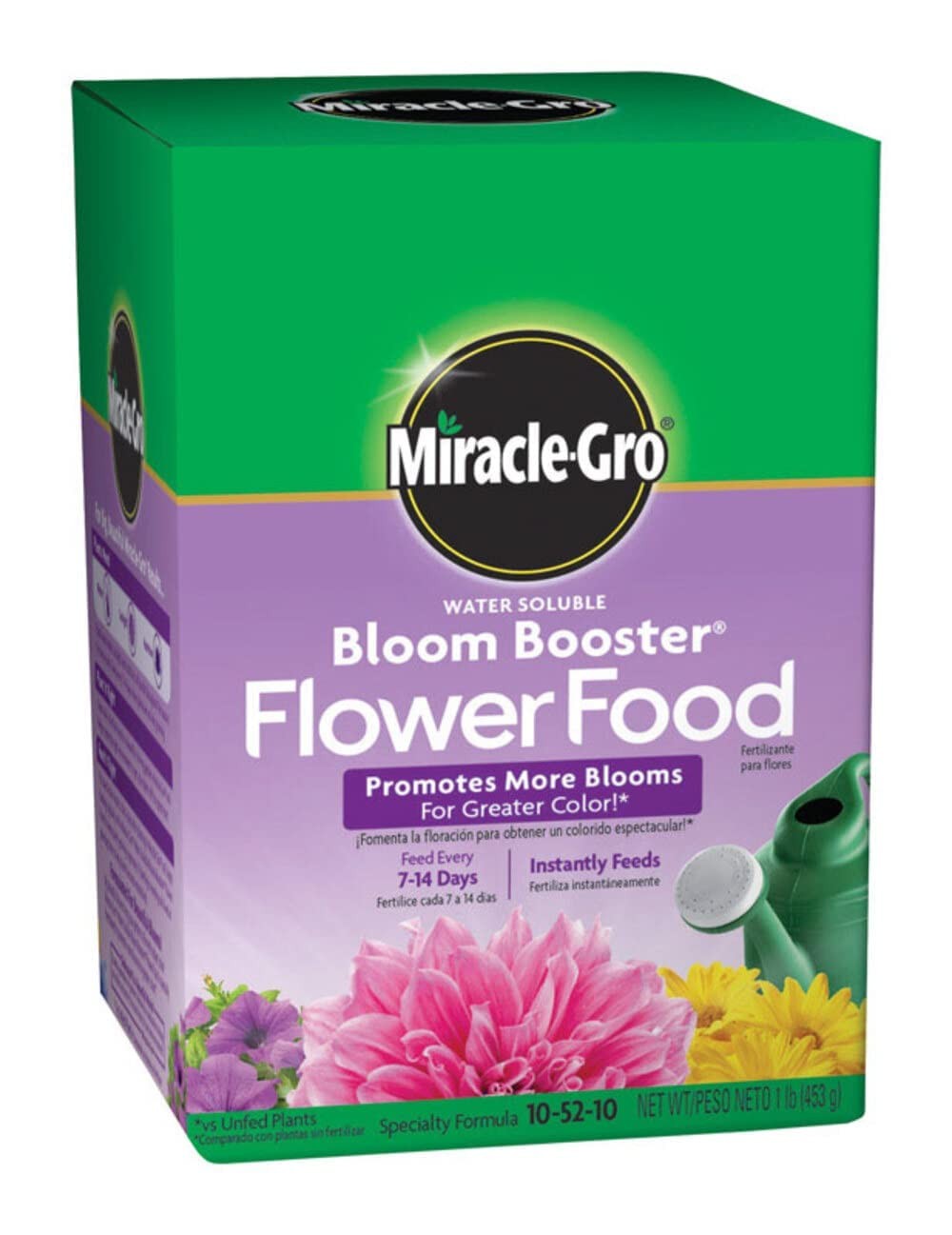 Miracle-Gro 1-Pound 1360011 Water Soluble Bloom Booster Flower Food, 10-52-10, 1