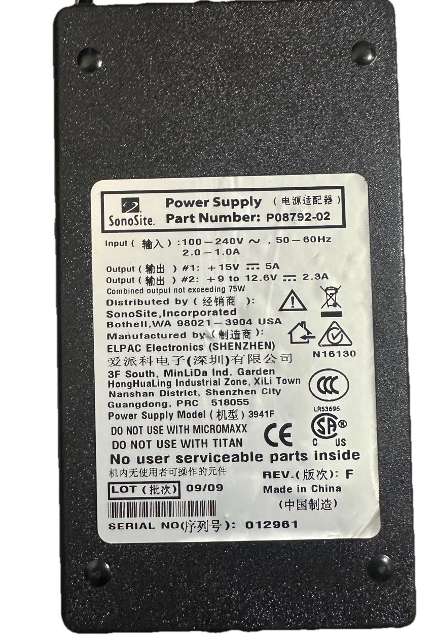 FUJIFILM SonoSite Edge II System w/ Power Supply Tested