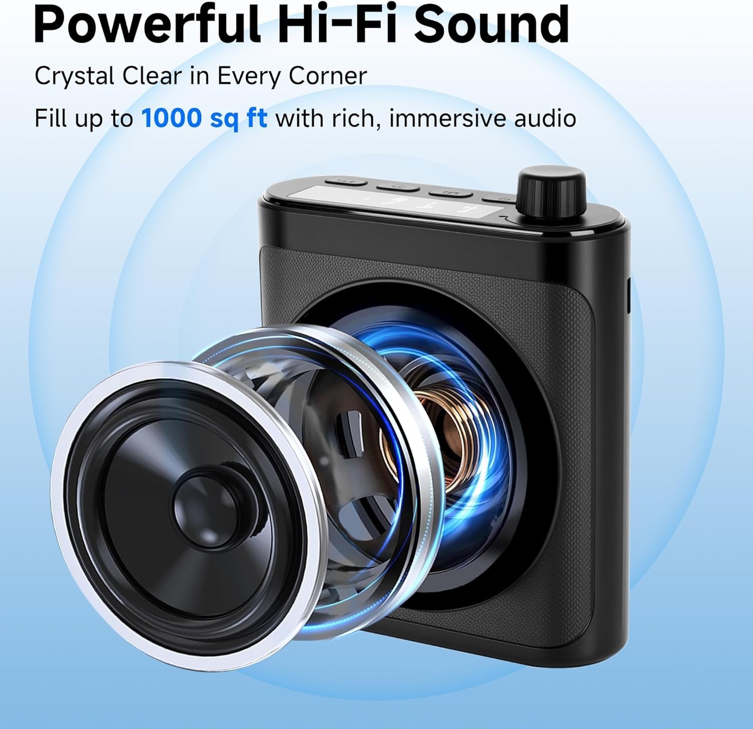 Portable Voice Amplifier with 2 Wireless Mic & Magnetic Lavalier, Portable Voice