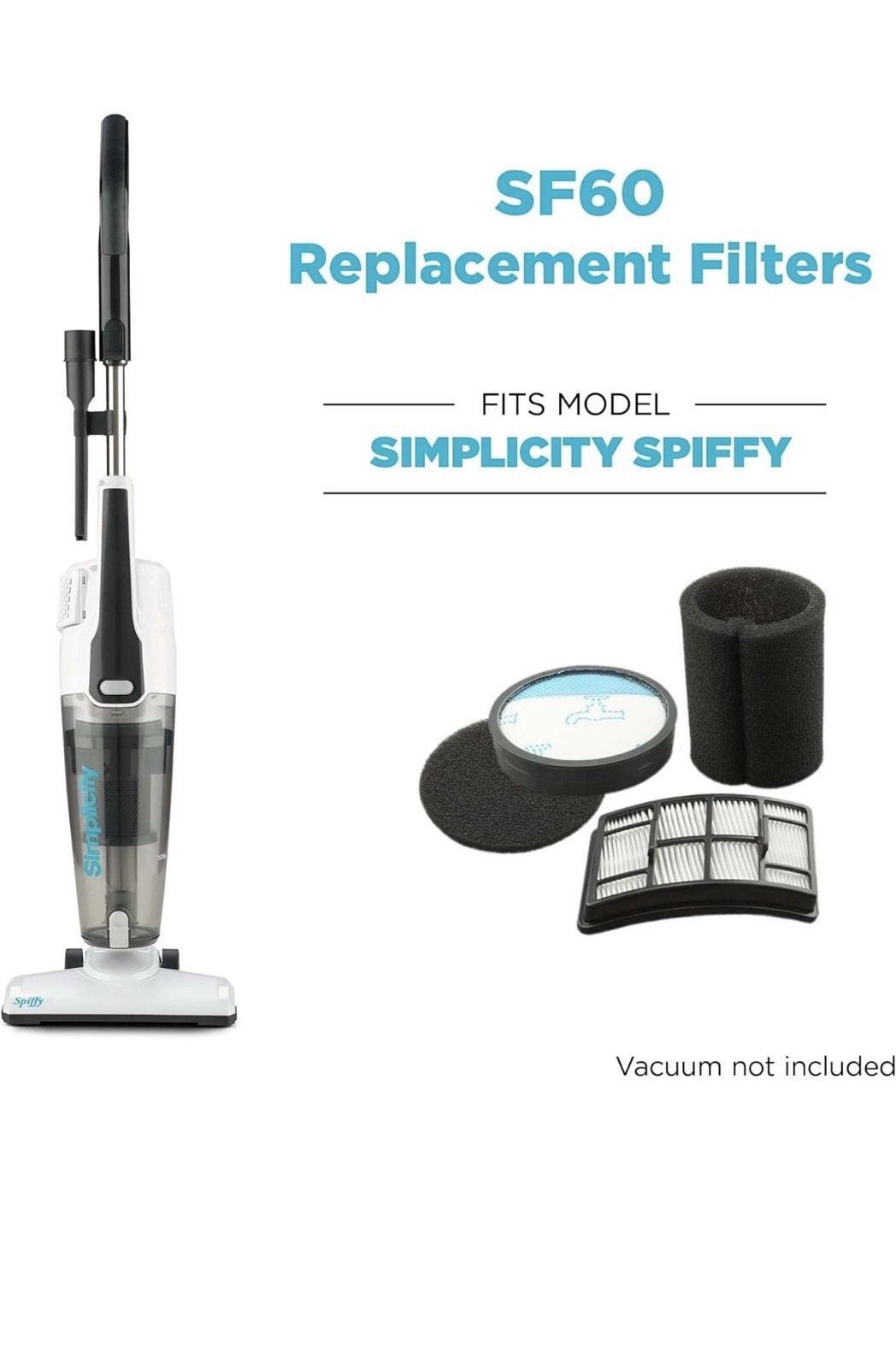 Simplicity Vacuums SF60 Certified Hepa Filter Set for Spiffy Bagless Stick…