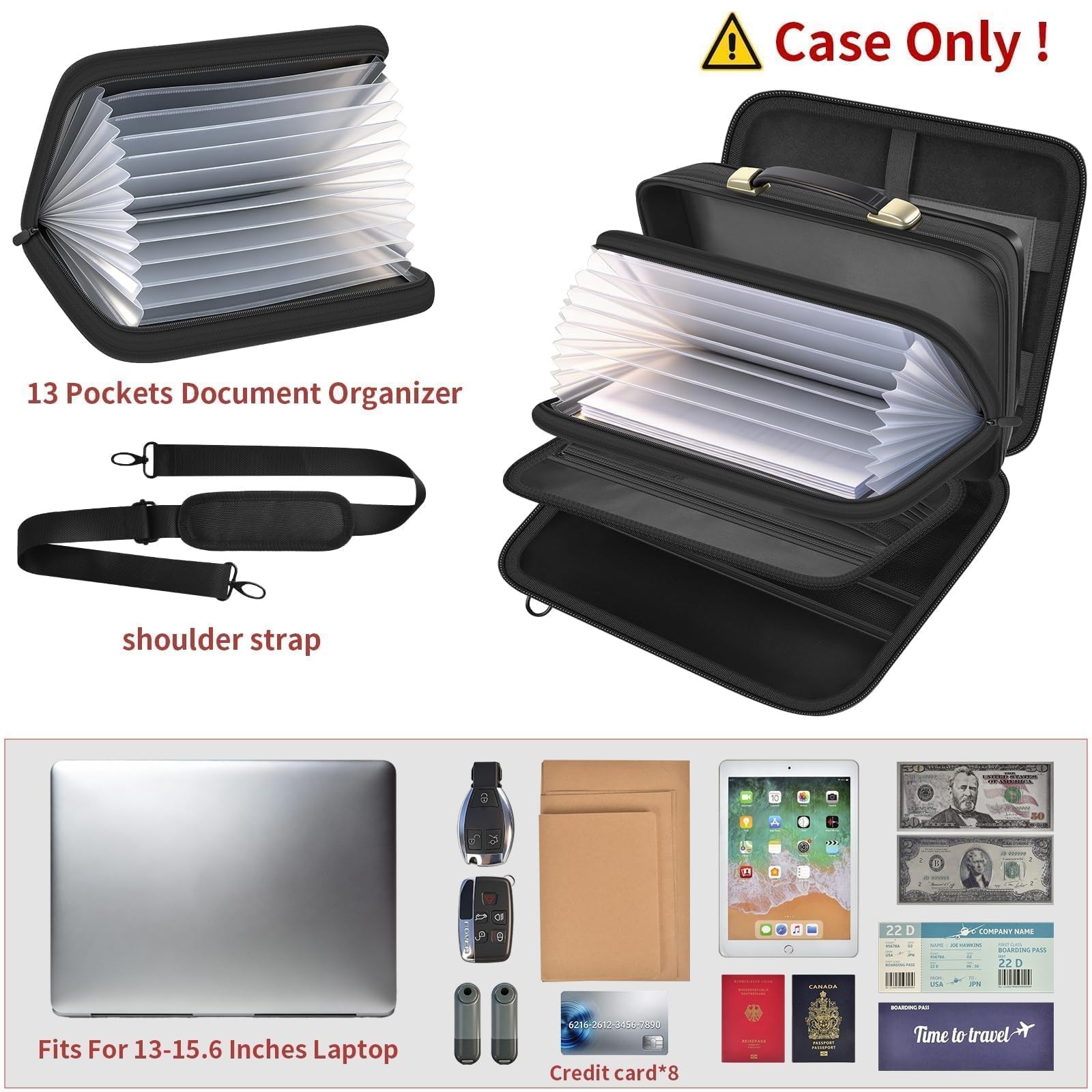 3200℉ Fireproof Document Box Organizer, UL Certified Laptop Bag for 15.6 inch…