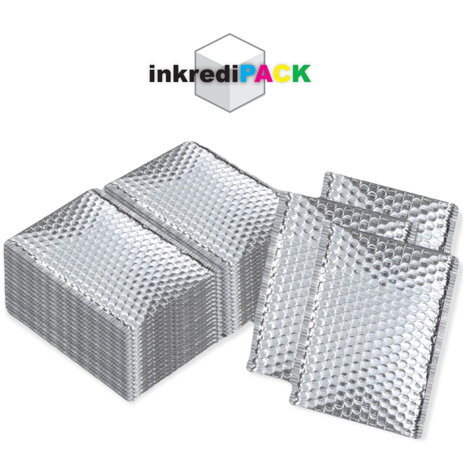 InkrediPack™ 4X8 #000 – 300 Pack – Metallic Bubble Mailers (Usable Size: 4X7)