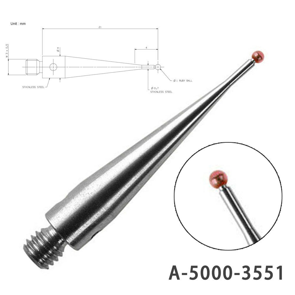 CMM Stylus 21mm Total Length 4mm Effective Length CNC Machine Applications