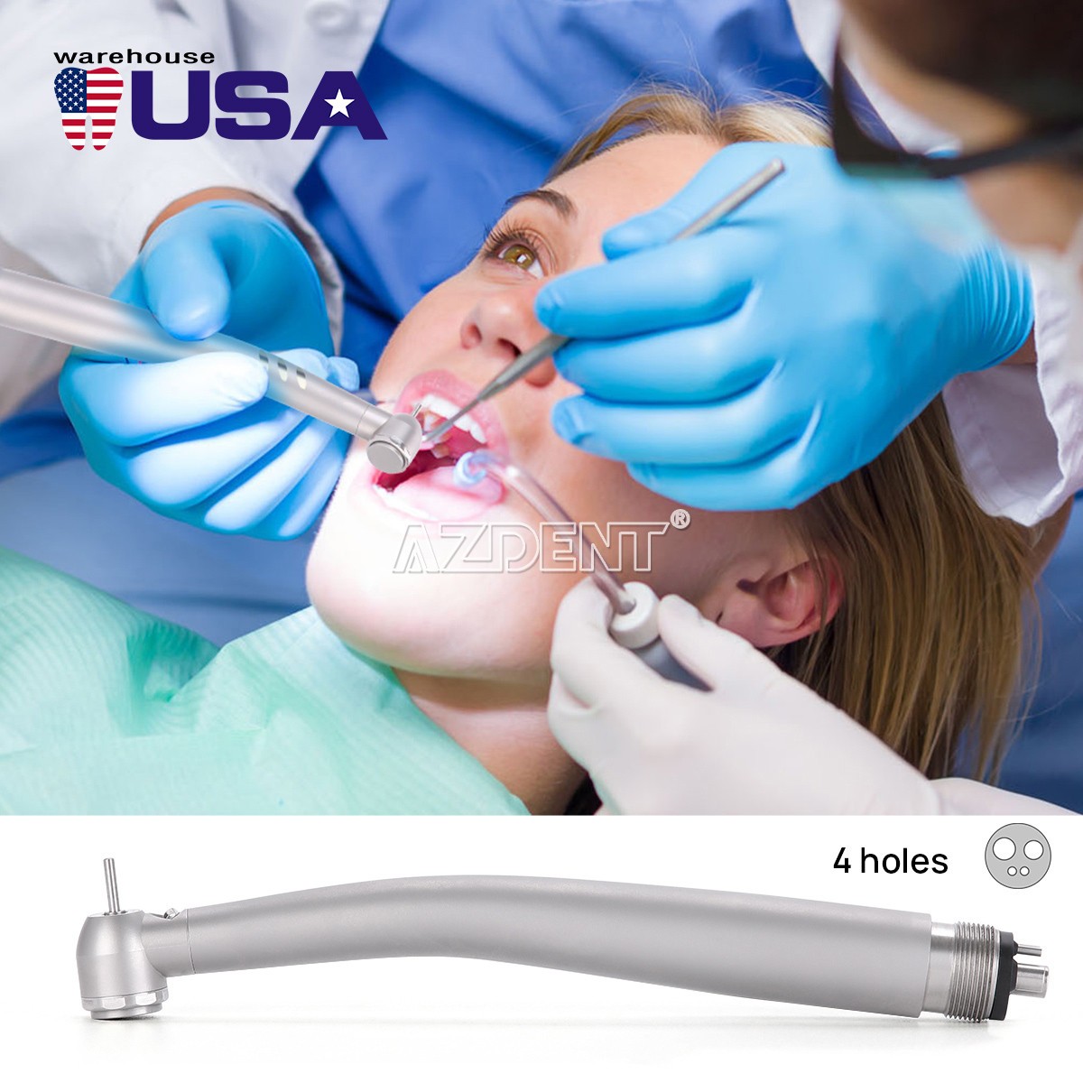 Dental Kit de pieza de mano turbina fibra óptico LED de alta y baja velocidad
