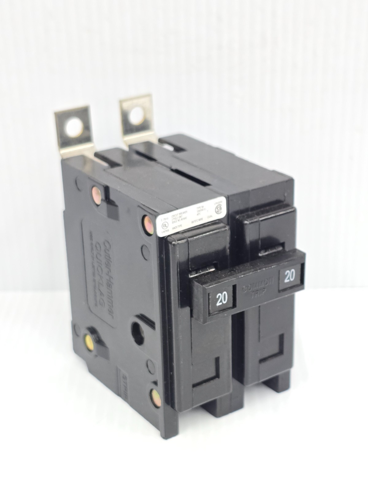 New Eaton 20 Amp Bolt-On Circuit Breaker 120/240 VAC 2 Pole 10 kA BAB2020