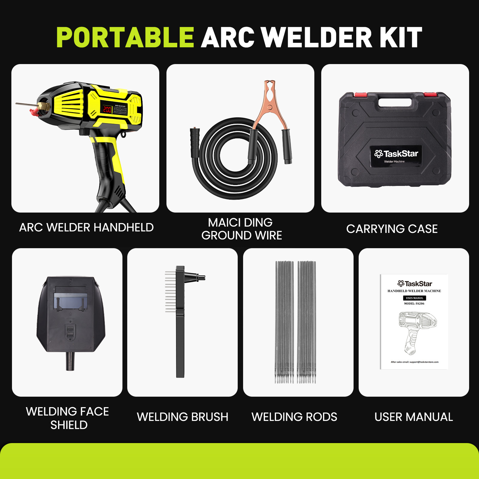 Portable 110V ARC Welder IGBT Inverter Welder Kit Handheld Stick Welding Machine