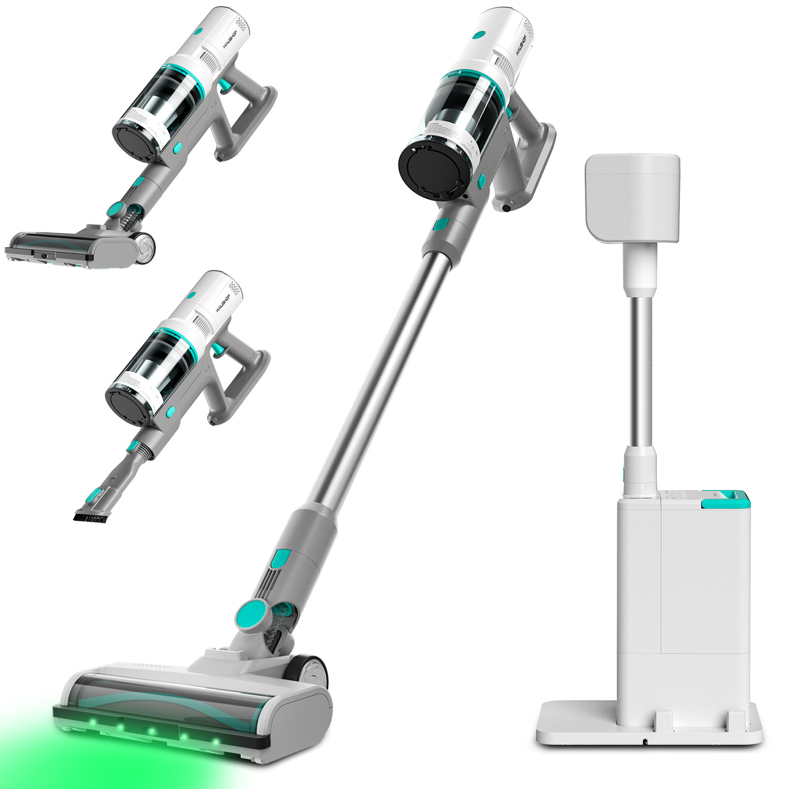 HAUSHOF Cordless Vacuum Cleaner with Auto Empty Station HEPA Filter 250W Motor